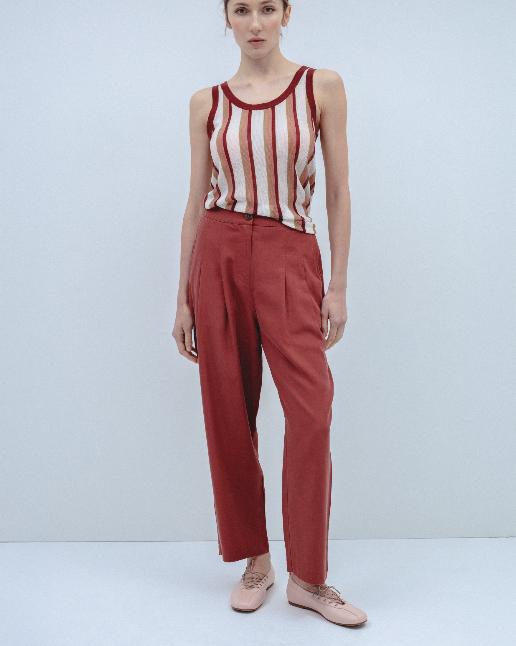 Pantalón Pinzas Cropped Wide Leg