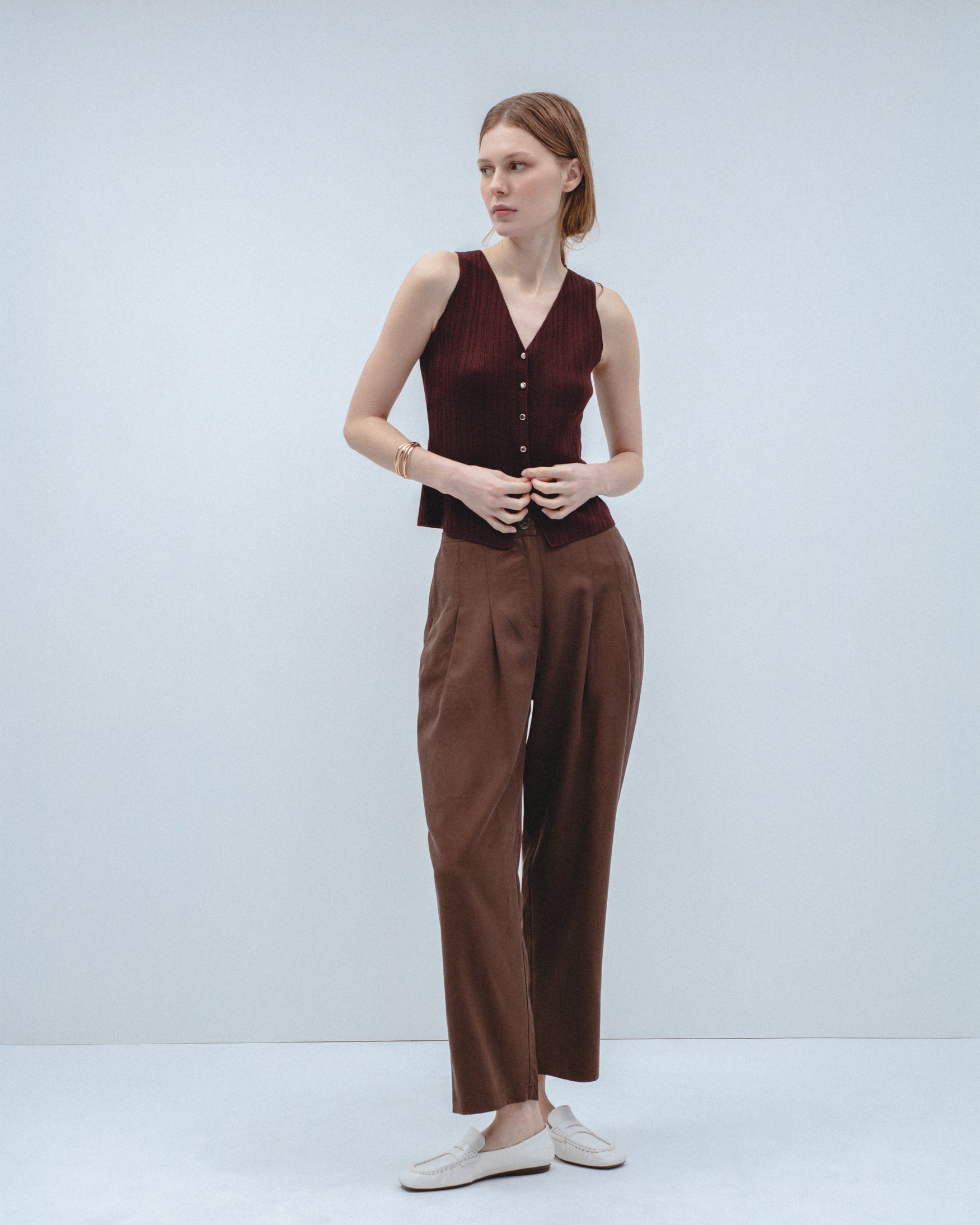 Pantalón Pinzas Cropped Wide Leg