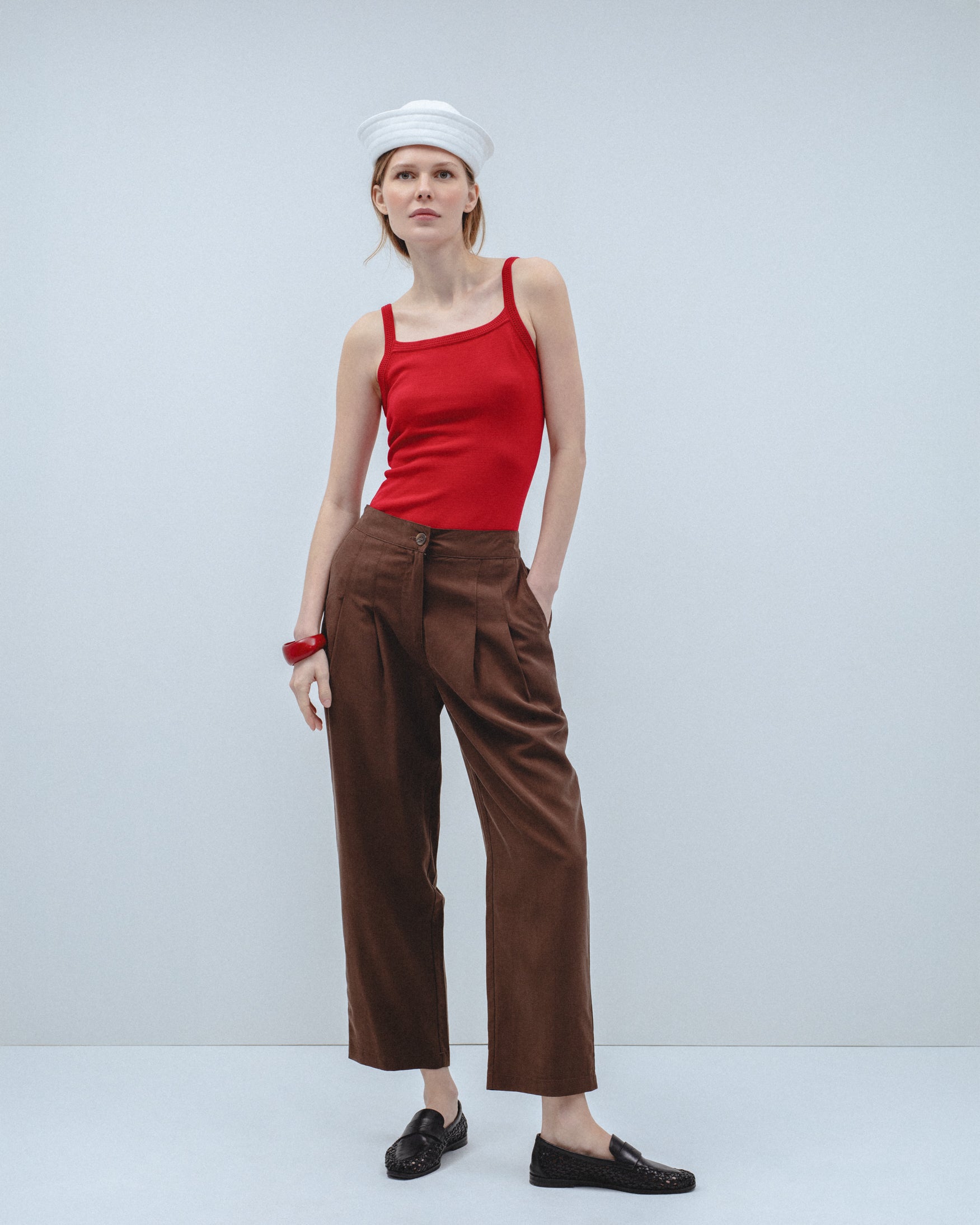Pantalón Pinzas Cropped Wide Leg
