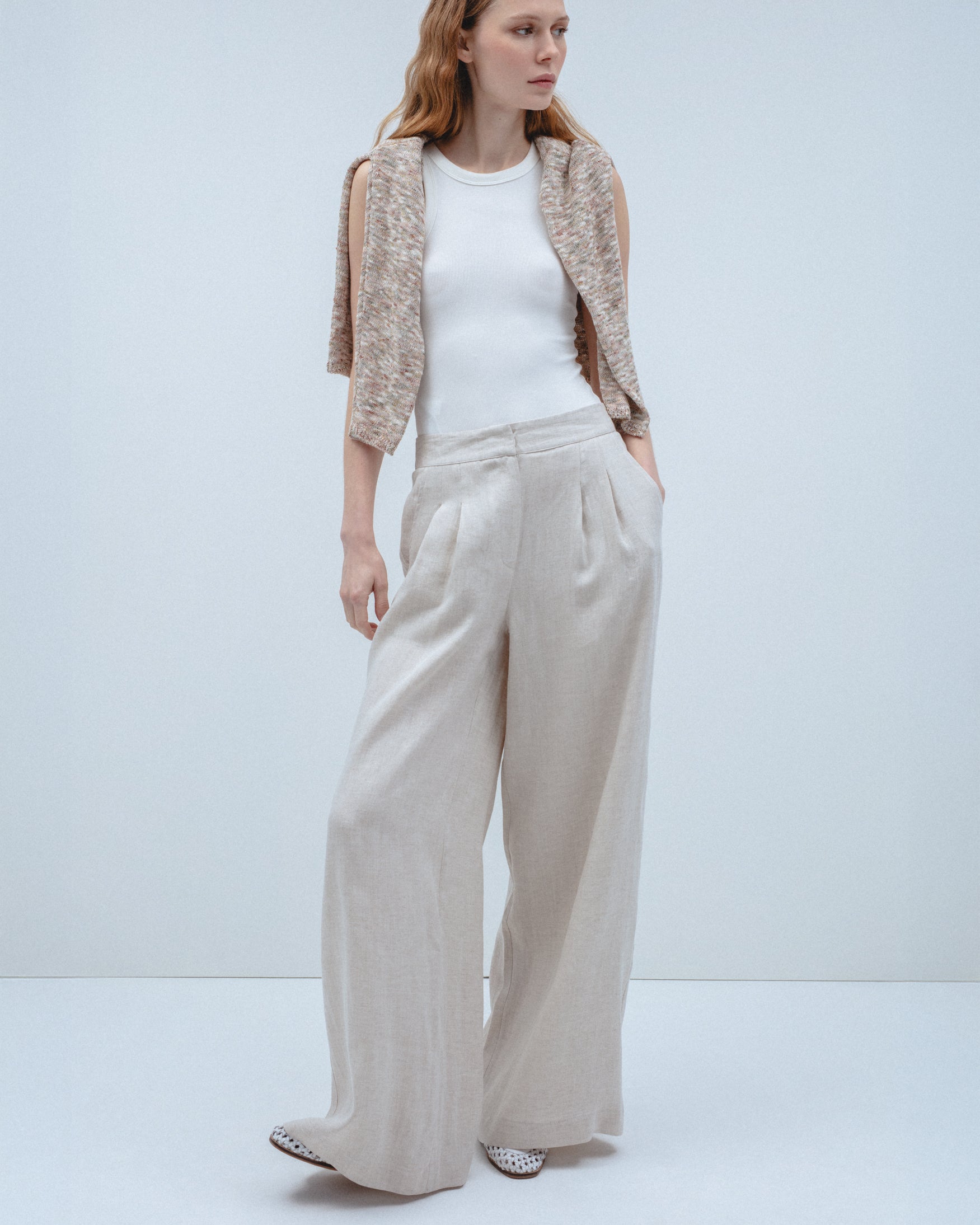 Pantalón Fluido Goma Mezcla Lino