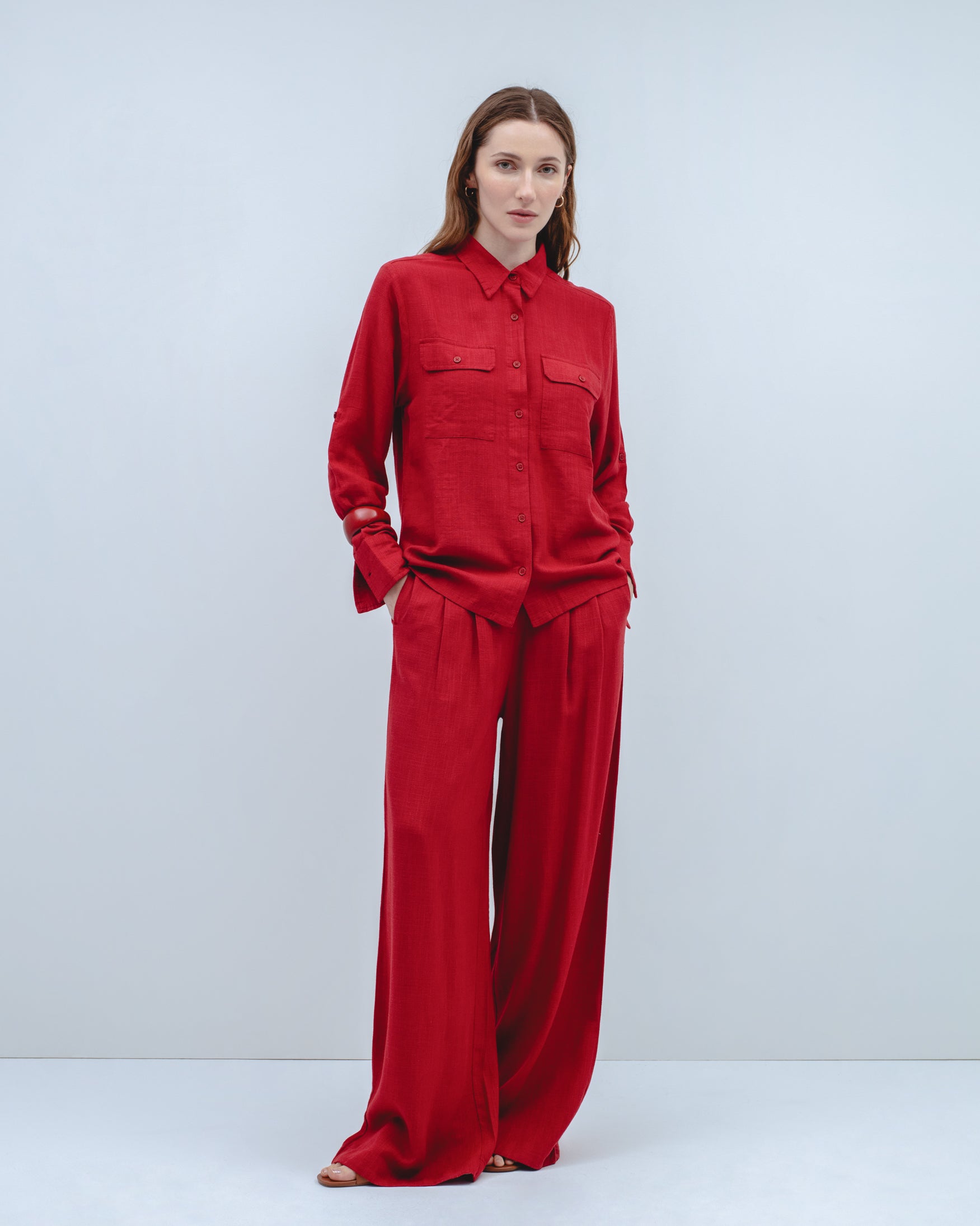 Pantalón Pliegues Wide Leg