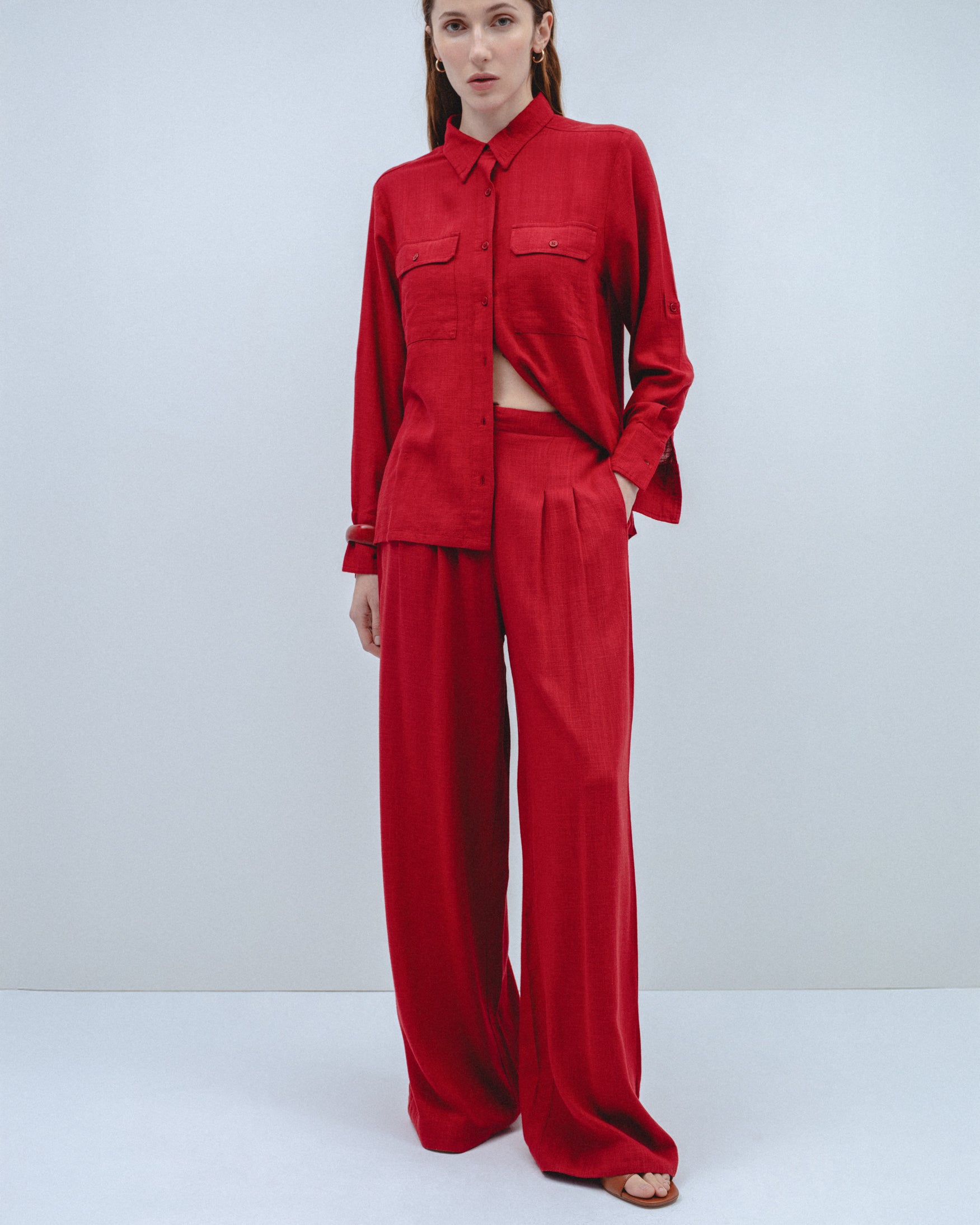 Pantalón Pliegues Wide Leg