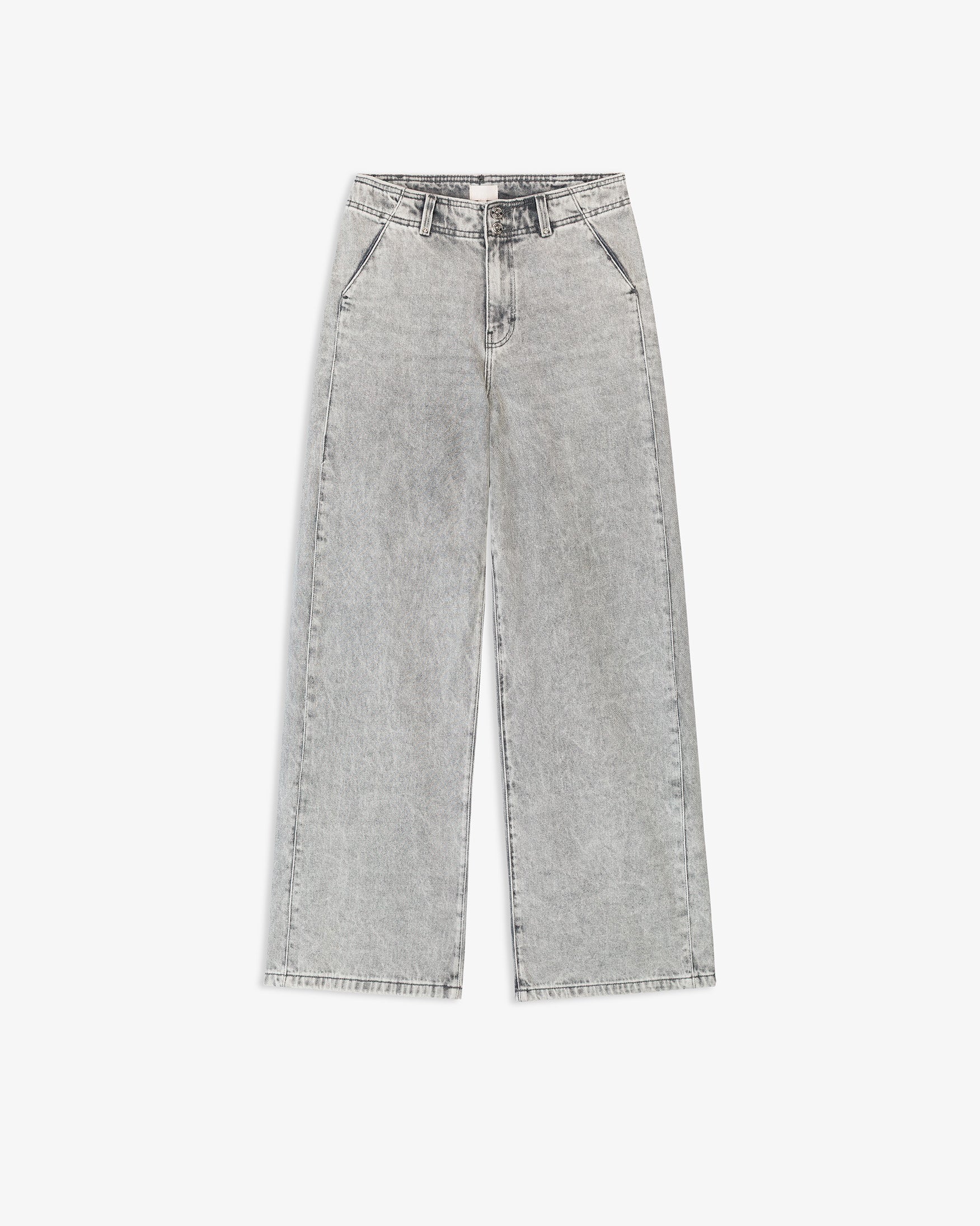 Jeans Wide Leg Efecto Lavado