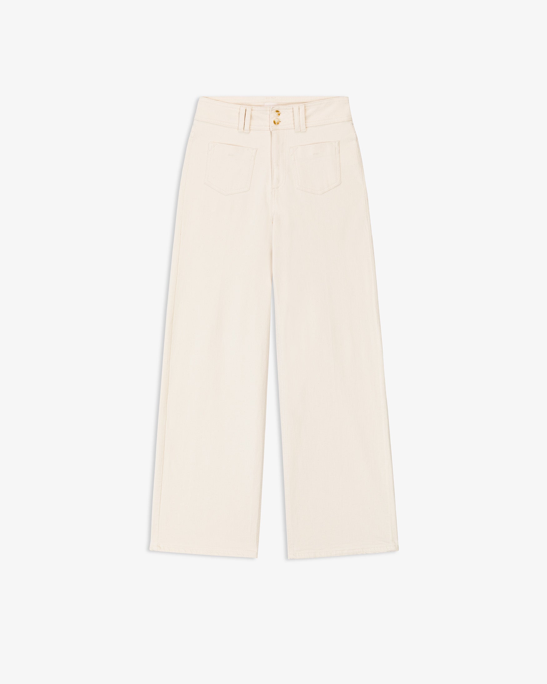 Pantalón Sarga Wide Leg Bolsillos