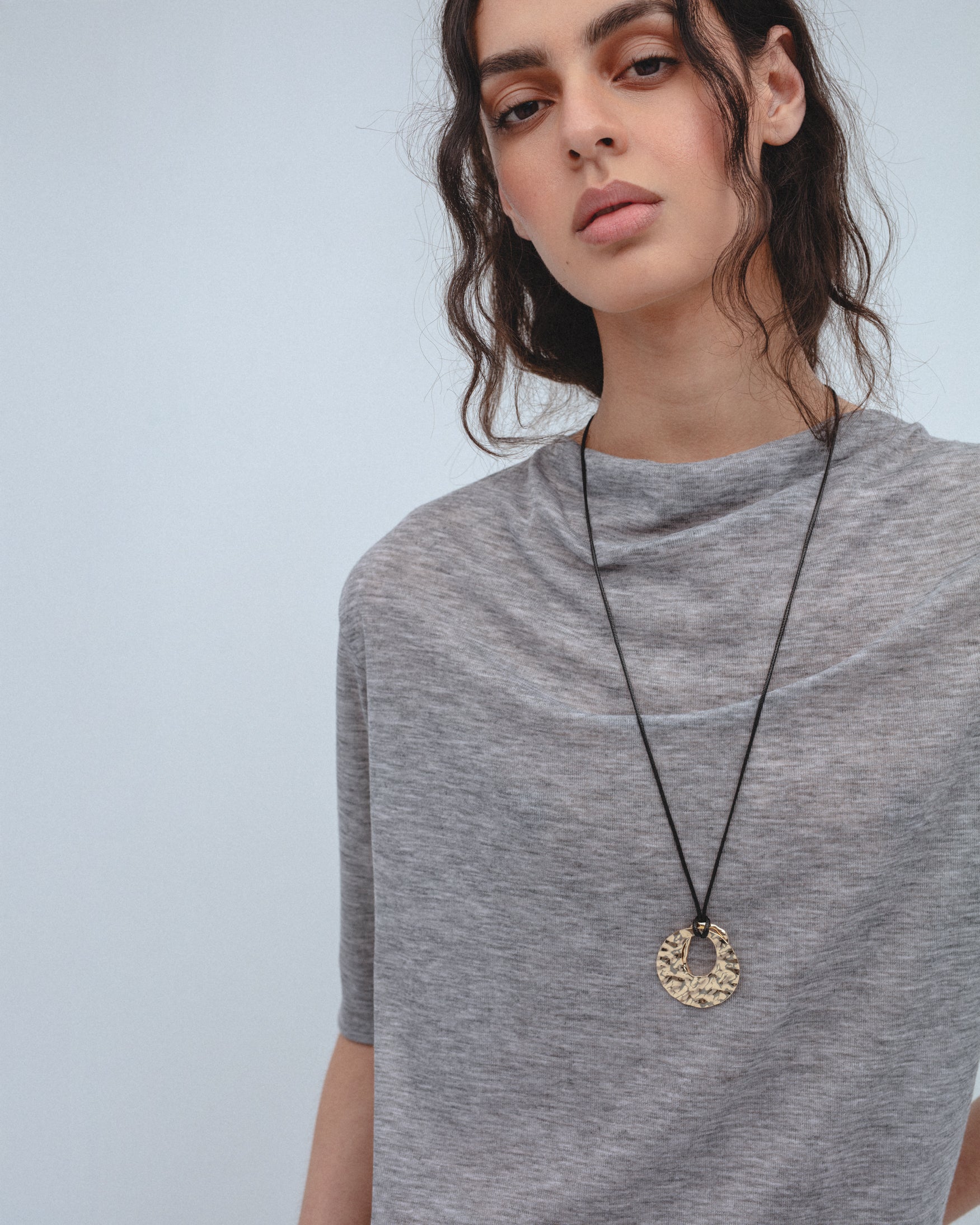 Collar Cordón Colgante Martilleado