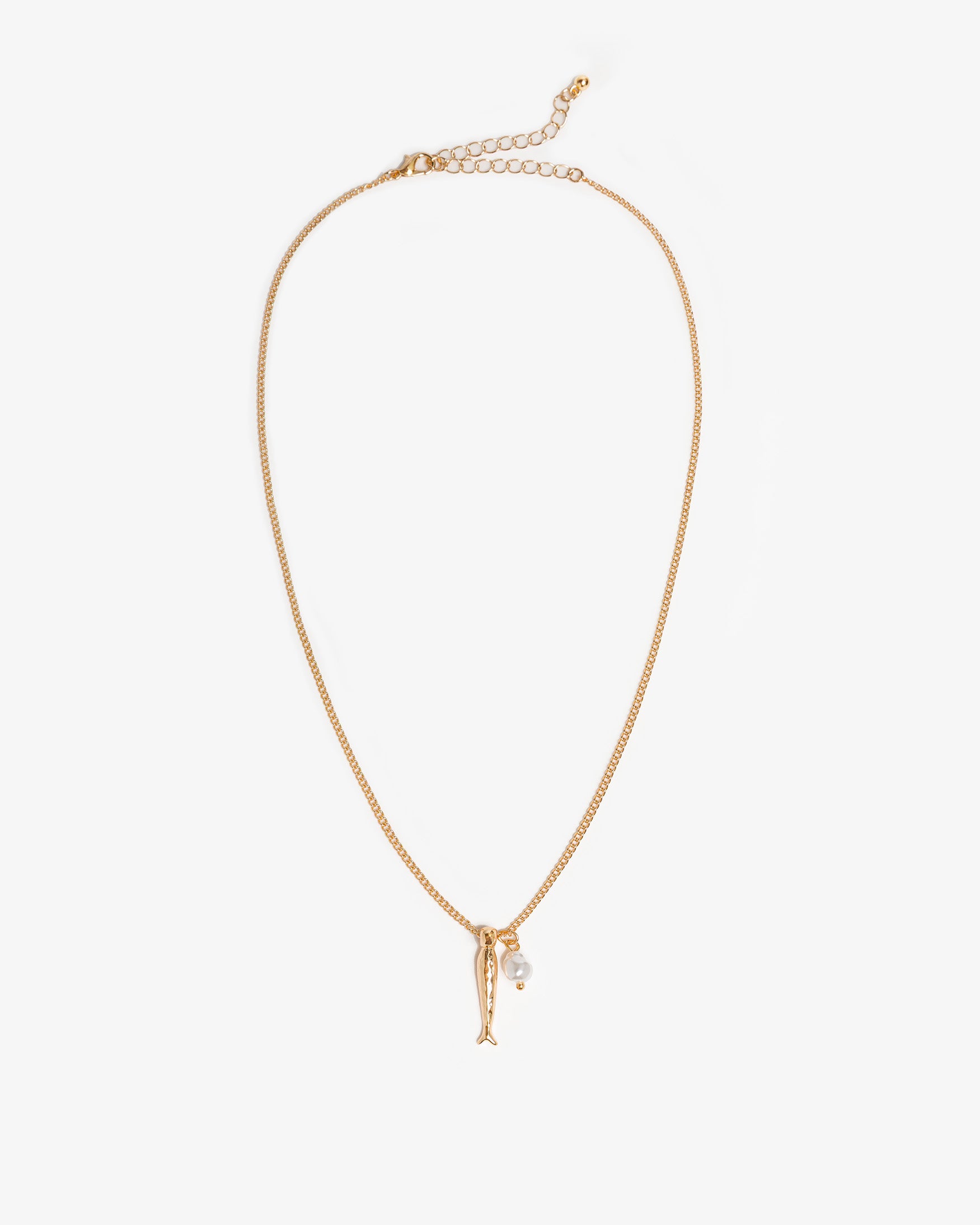 Collar Colgante Pez y Abalorio