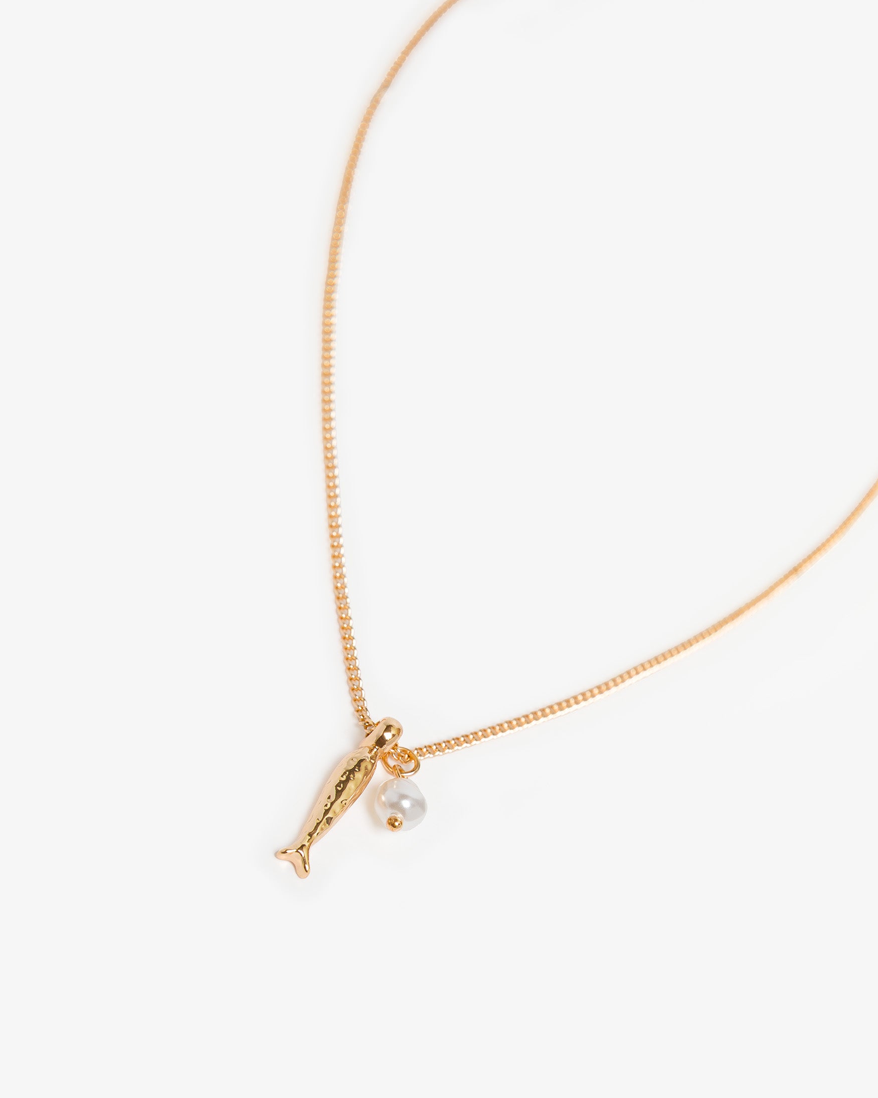 Collar Colgante Pez y Abalorio