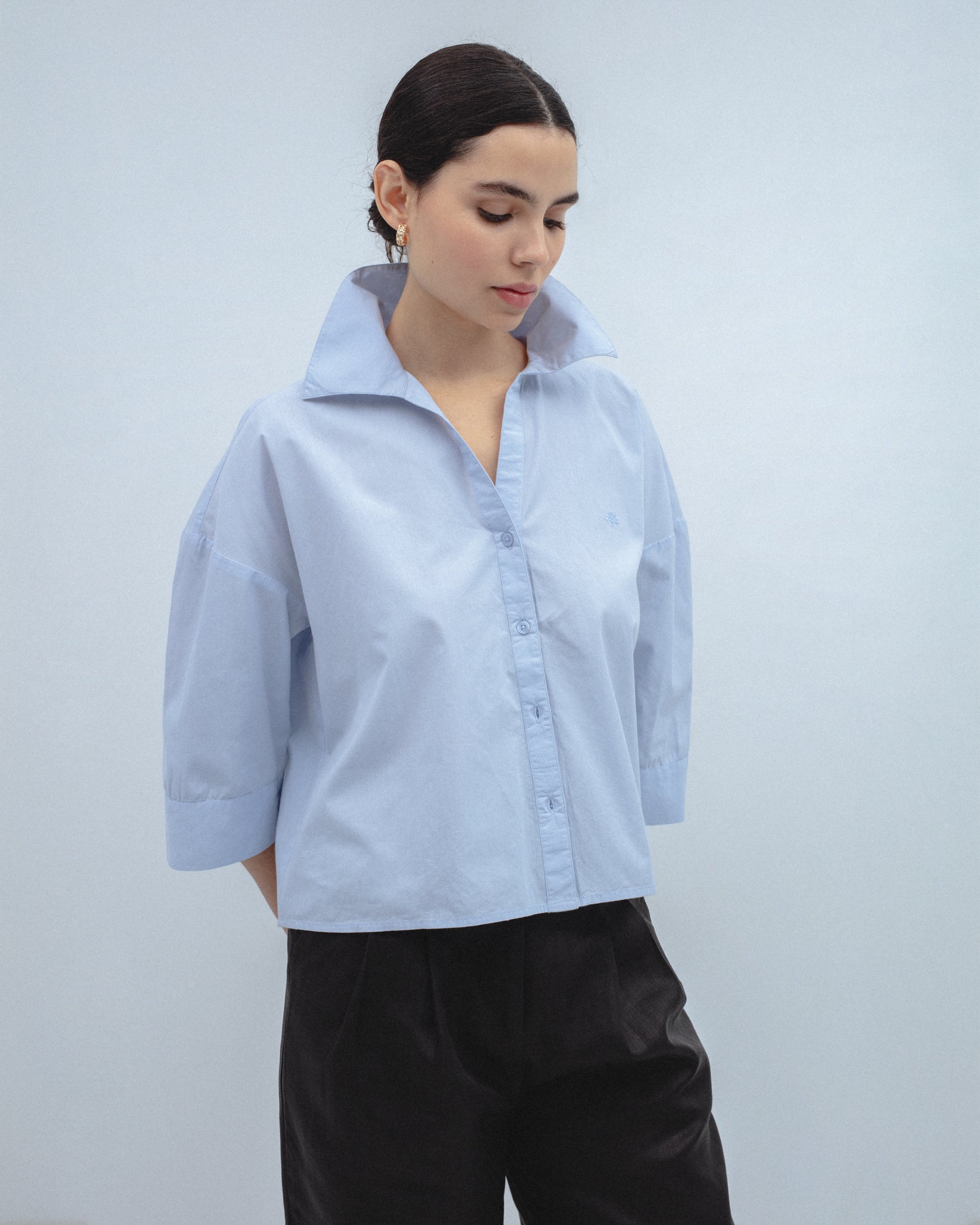 Camisa Corta Oversize Popelín
