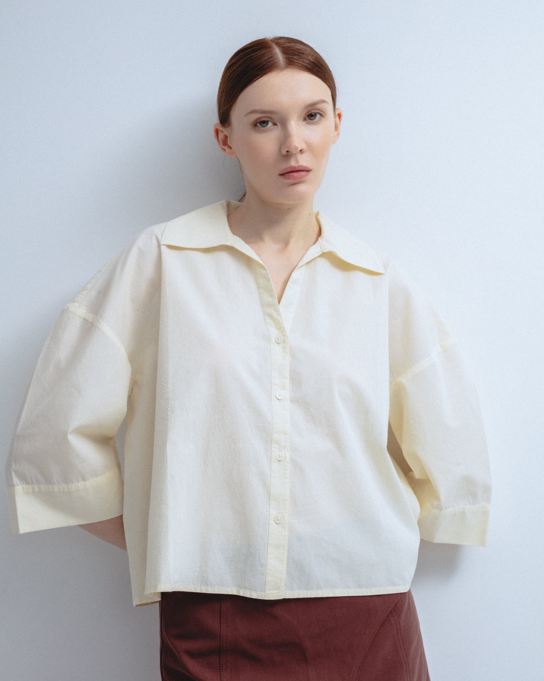 Camisa Corta Oversize Popelín