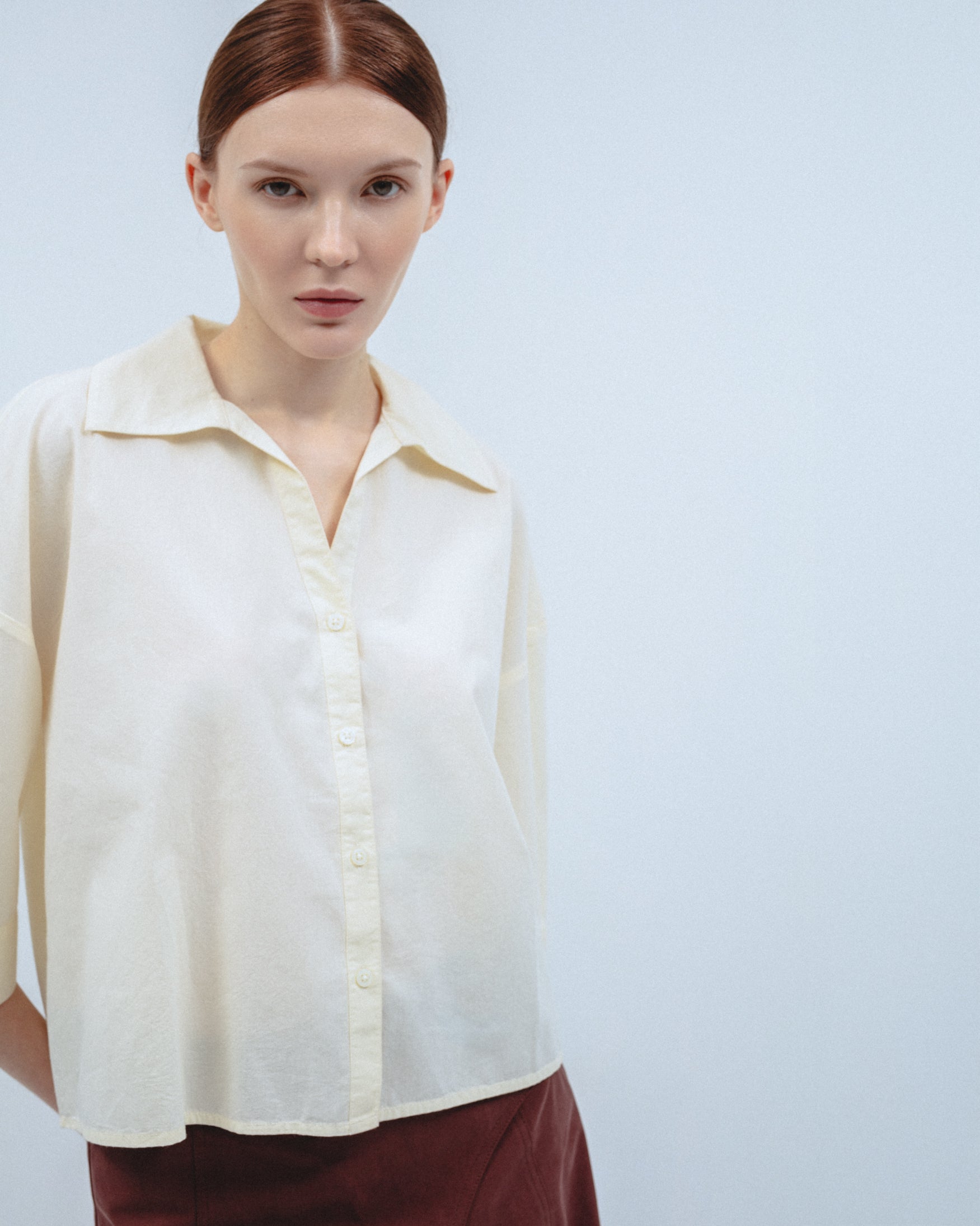 Camisa Corta Oversize Popelín