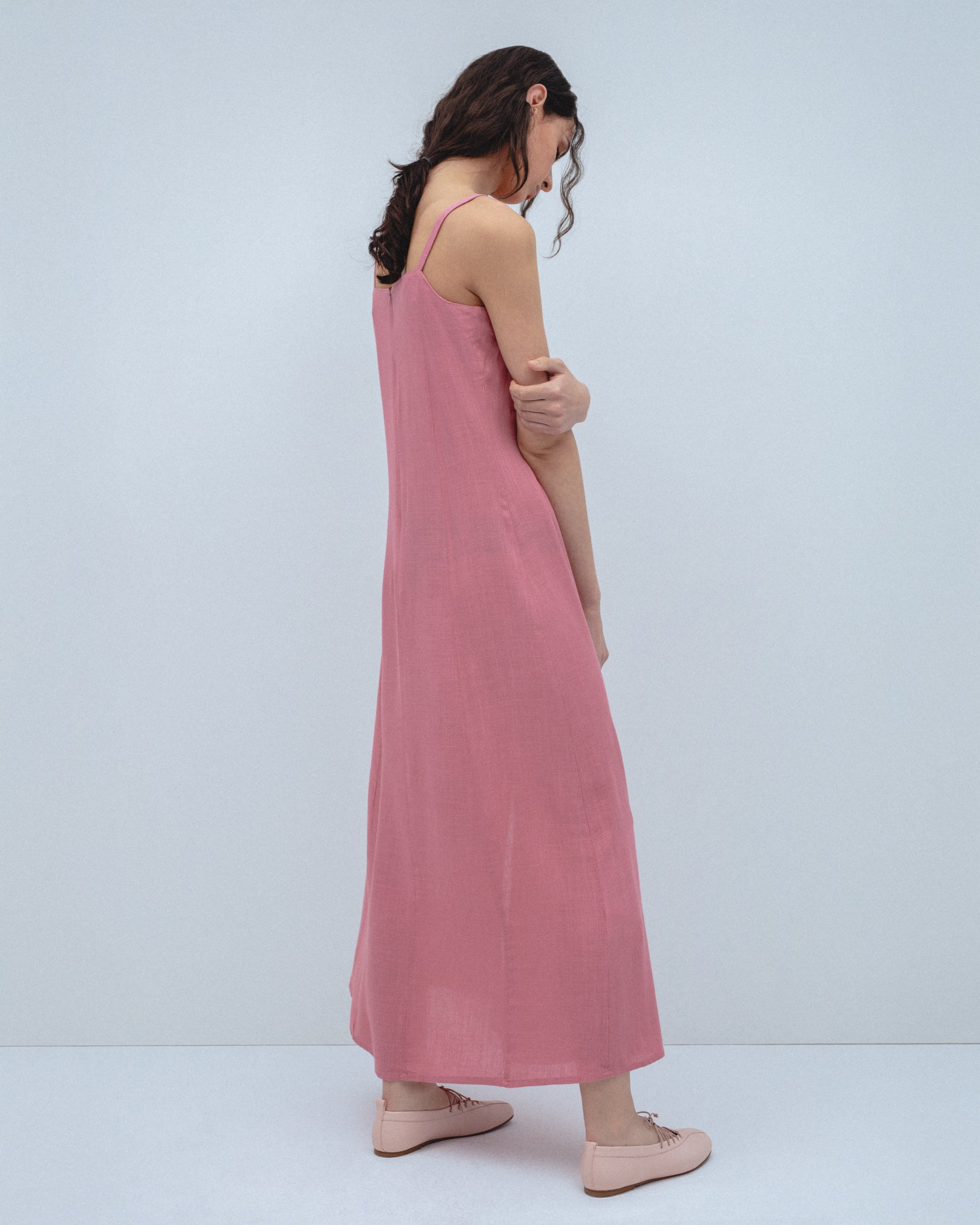 Vestido Midi Con Lino