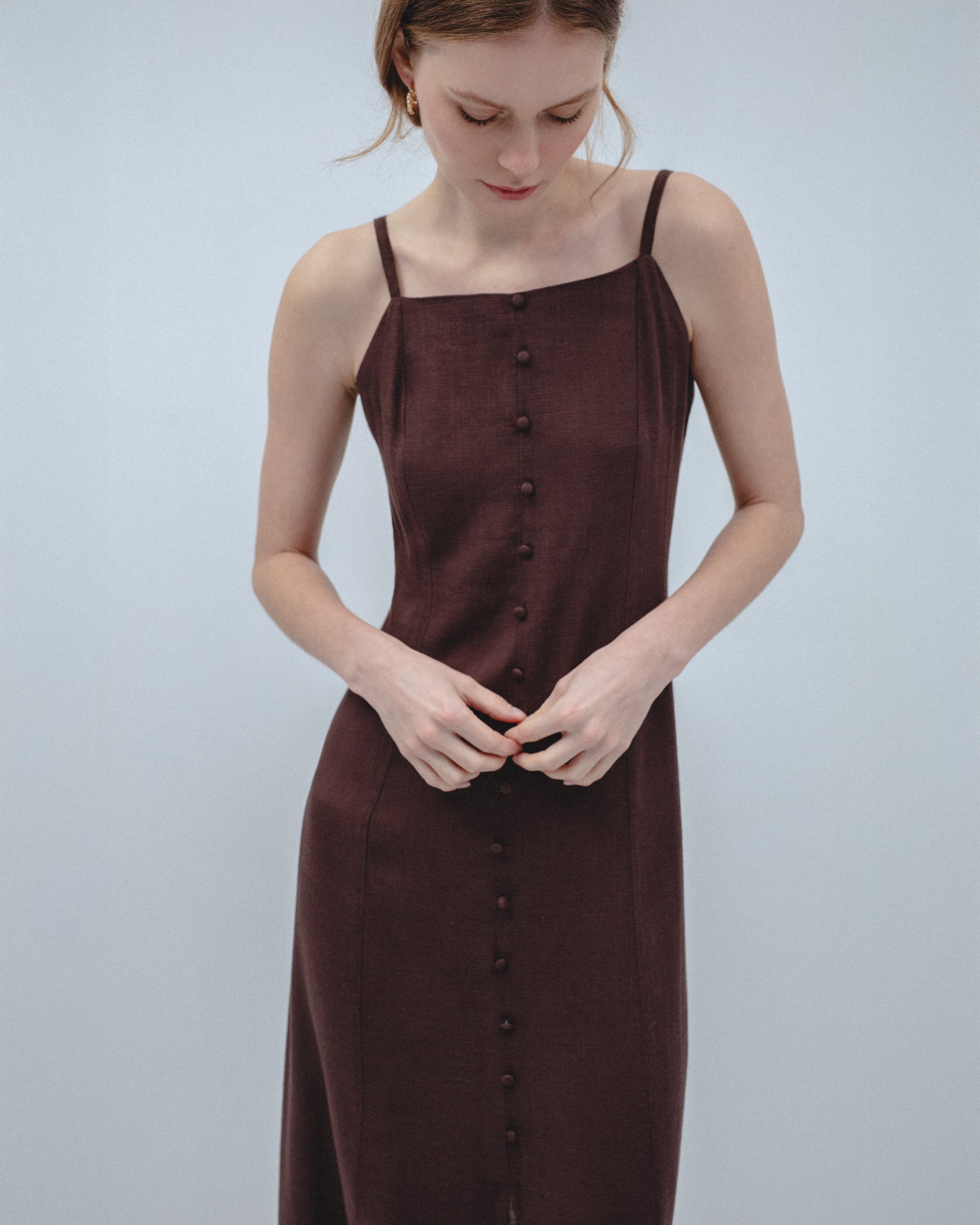 Vestido Midi Con Lino