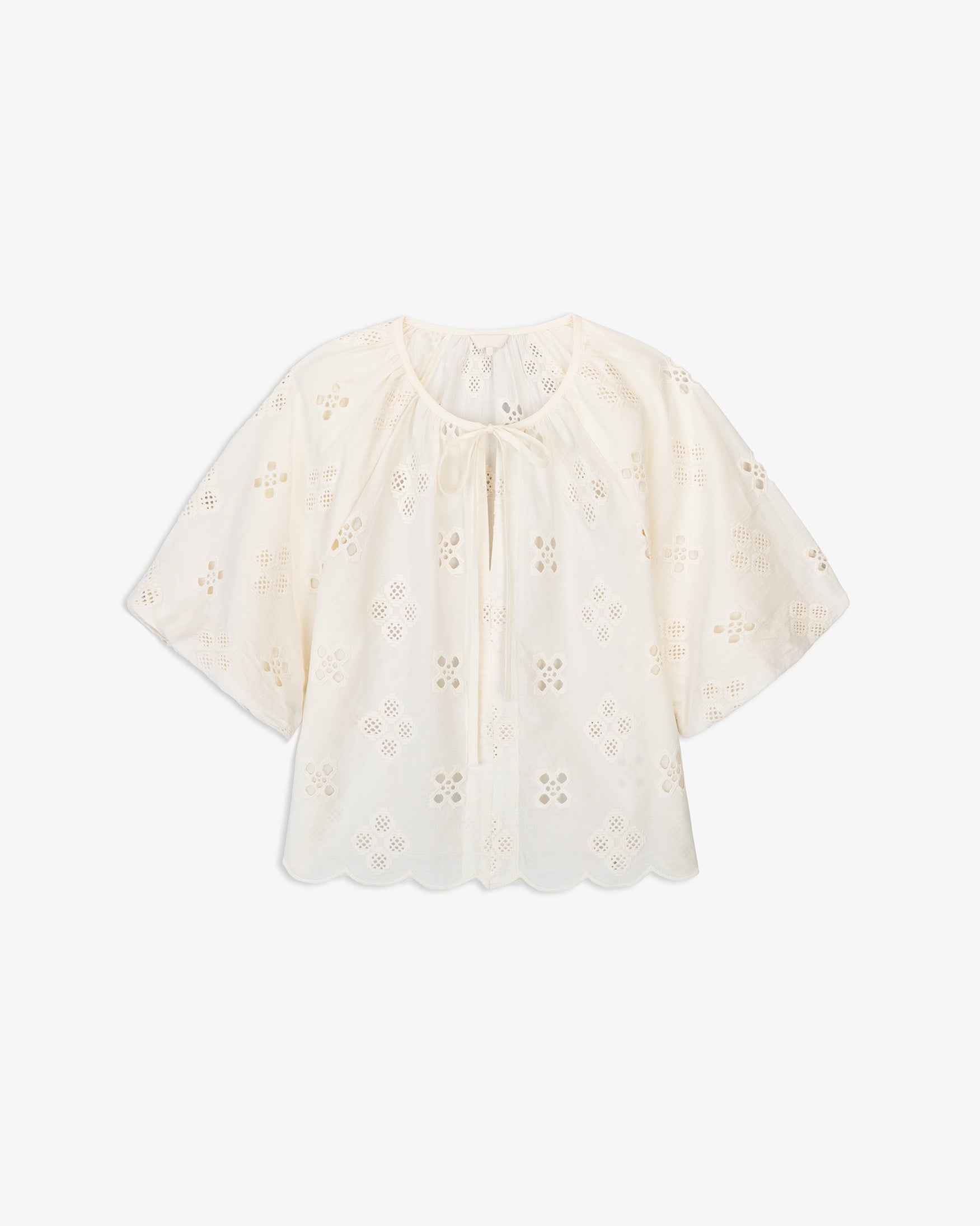 Blusa Algodón Detalles Calados