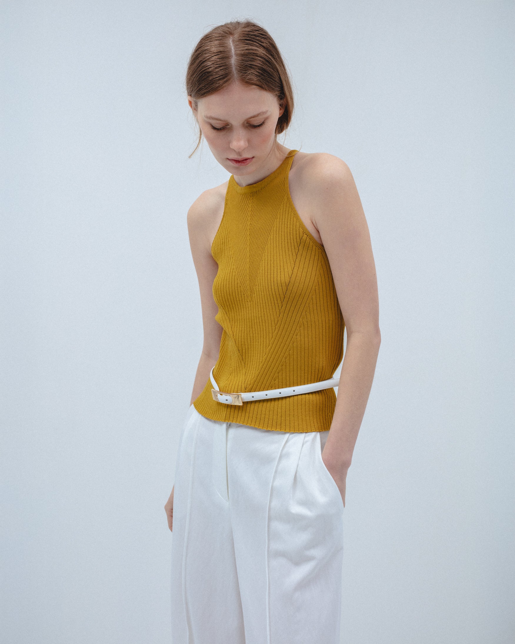 Top Punto Halter Rayas