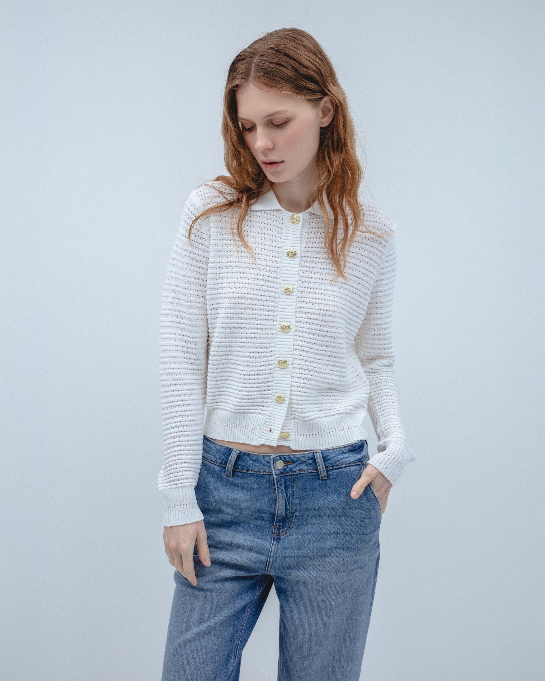 Cárdigan Polo Punto Calado