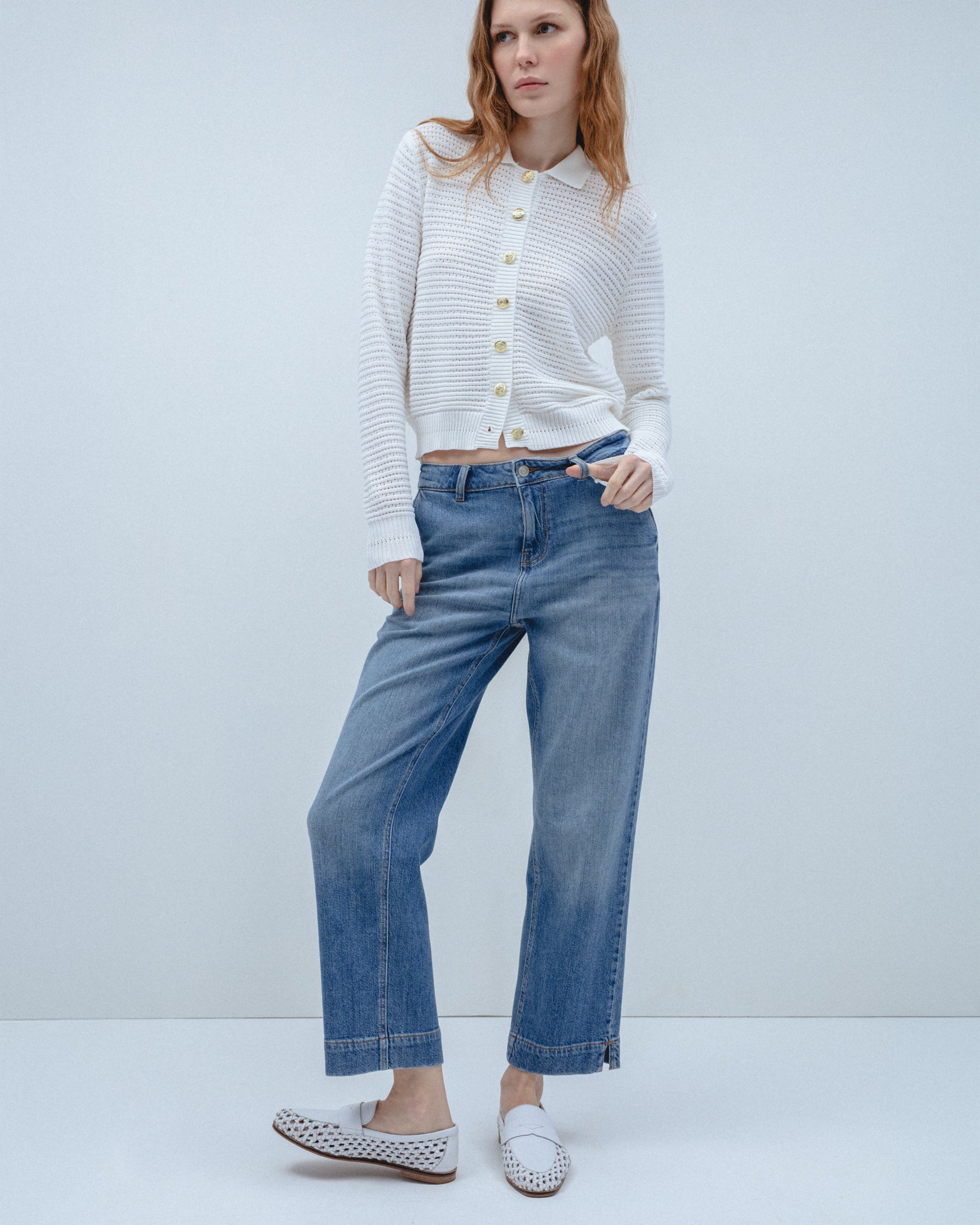 Cárdigan Polo Punto Calado