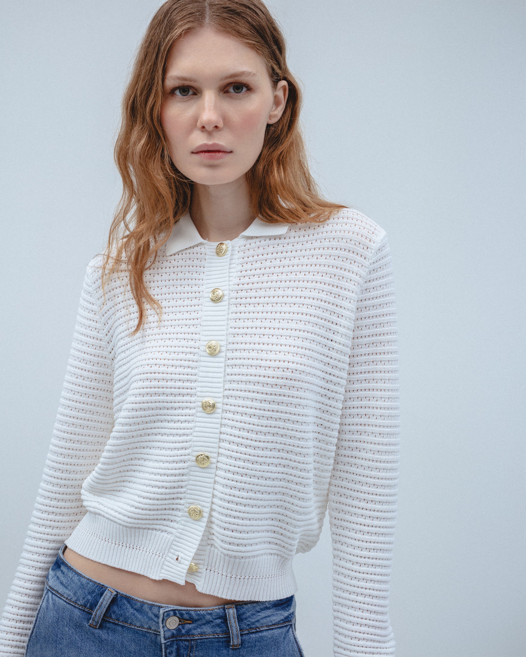 Cárdigan Polo Punto Calado