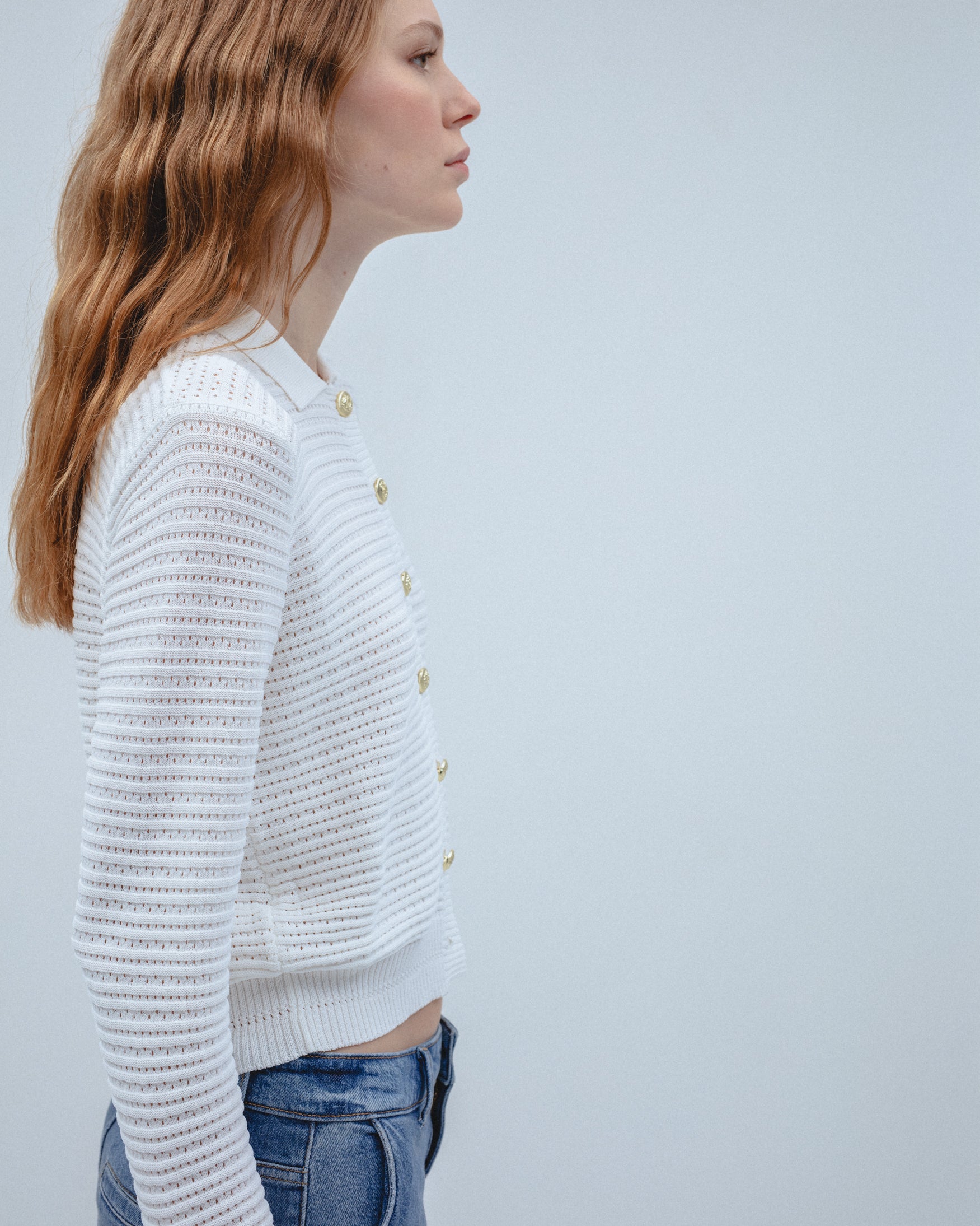 Cárdigan Polo Punto Calado