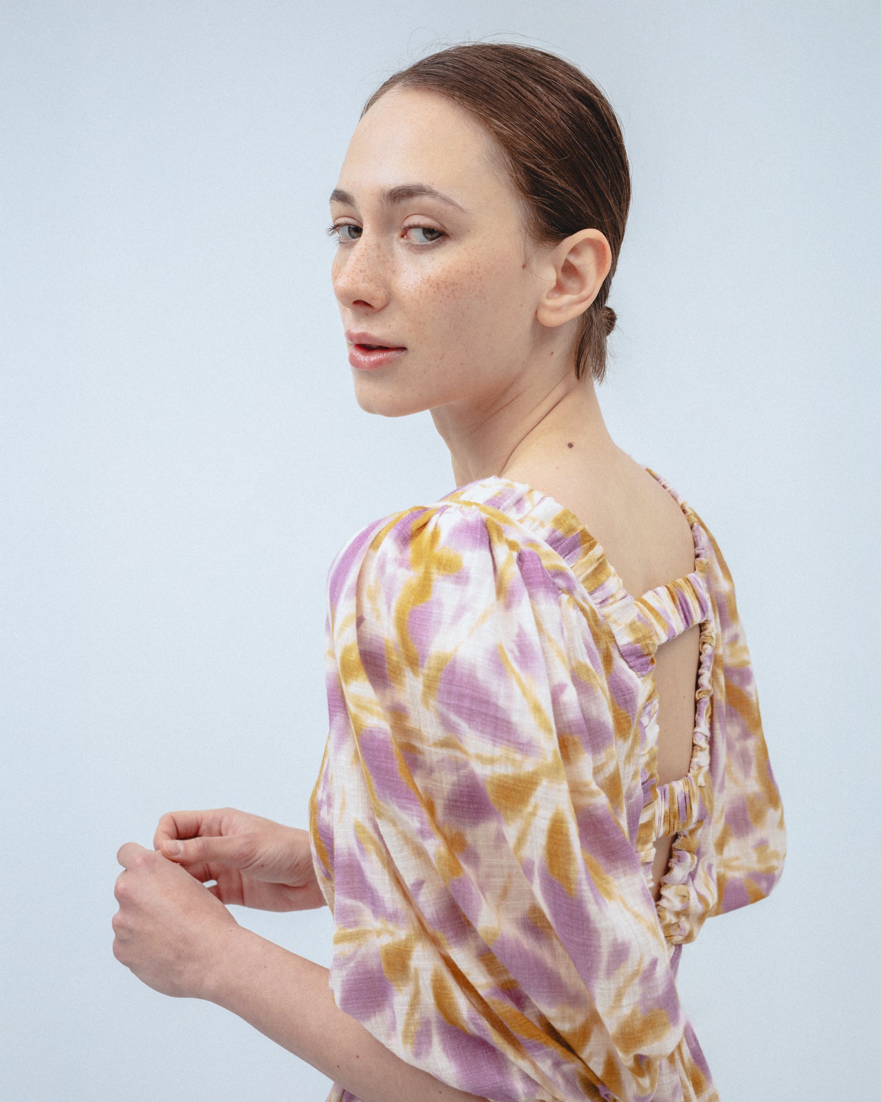 Vestido Midi Estampado Gomas