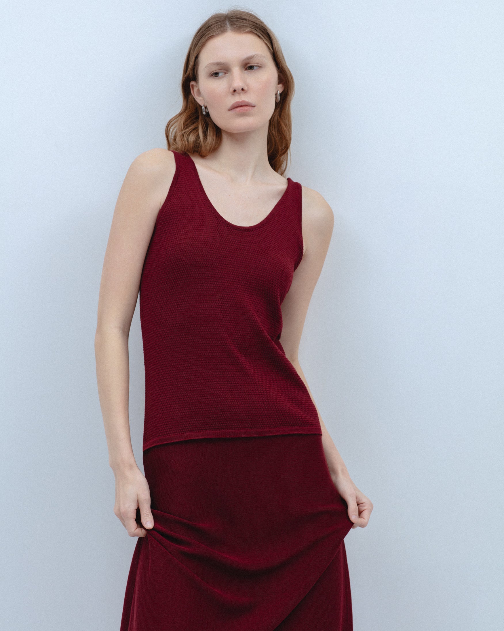 Vestido Midi Punto Corte Cintura