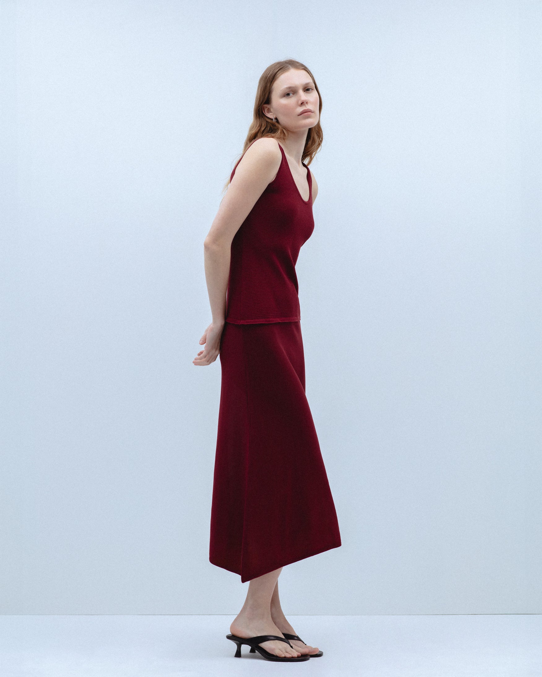 Vestido Midi Punto Corte Cintura