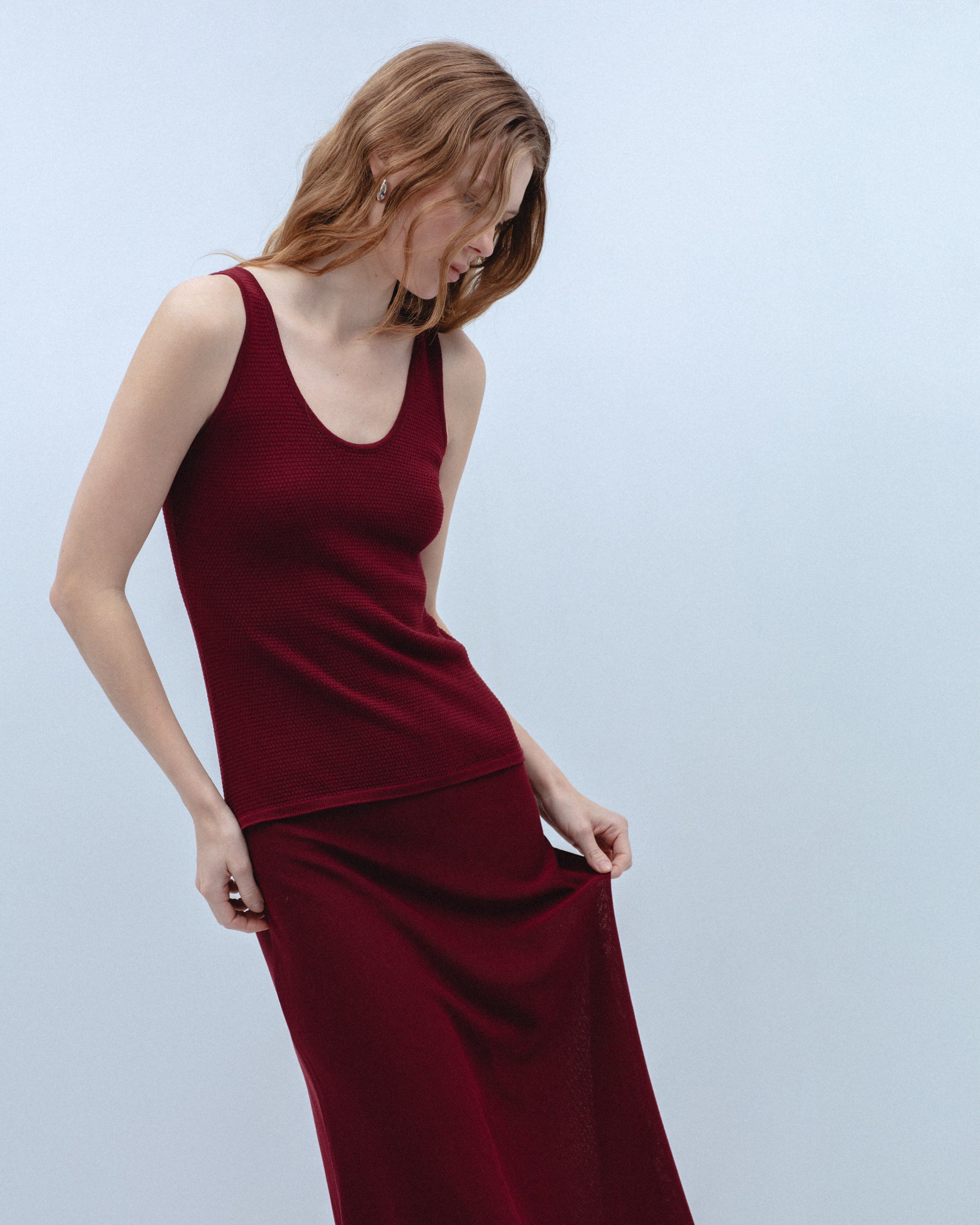 Vestido Midi Punto Corte Cintura