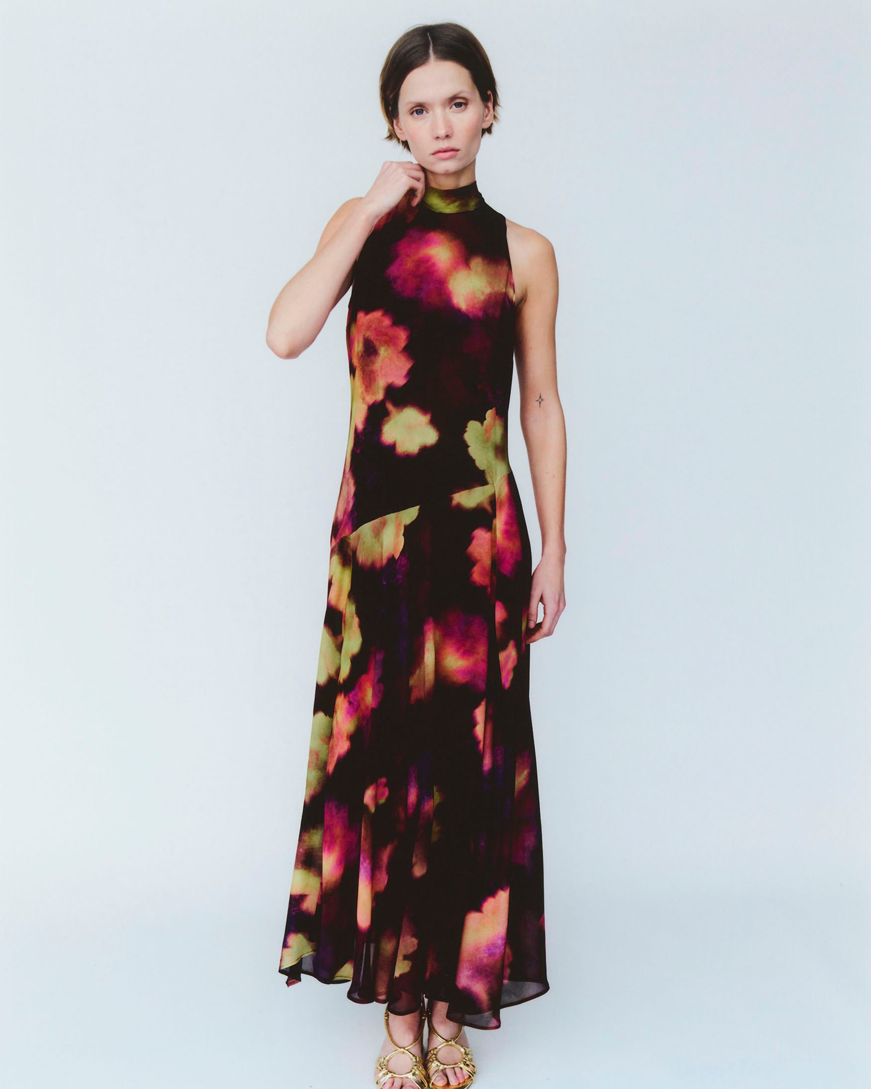 Vestido Midi Halter Lazo Estampado