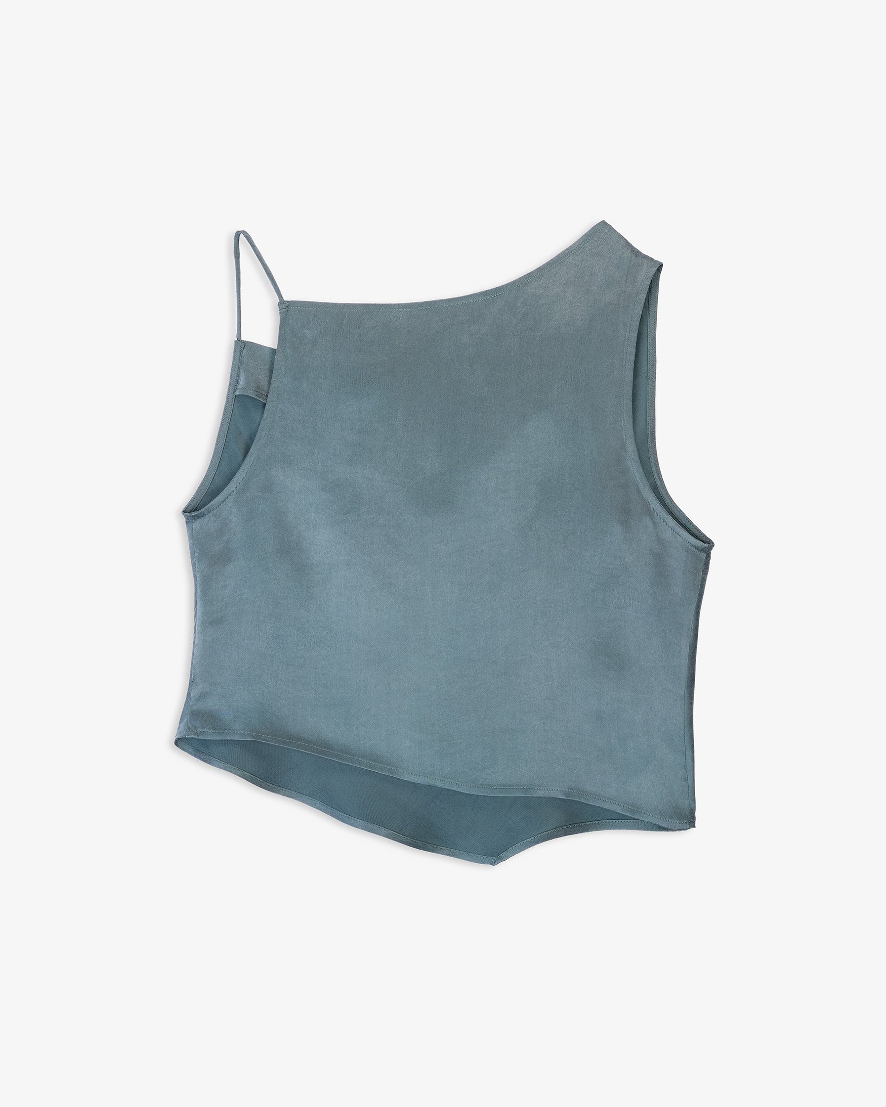 Top Satinado Asimétrico Drapeado