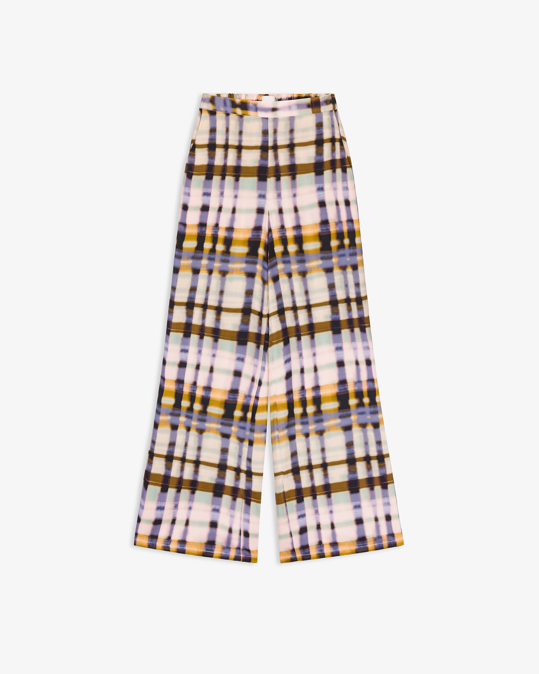 Pantalón Fluido Estampado Cuadros