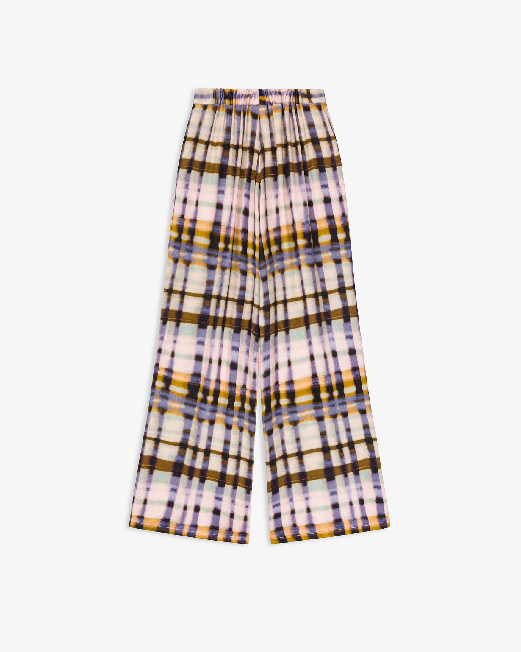 Pantalón Fluido Estampado Cuadros