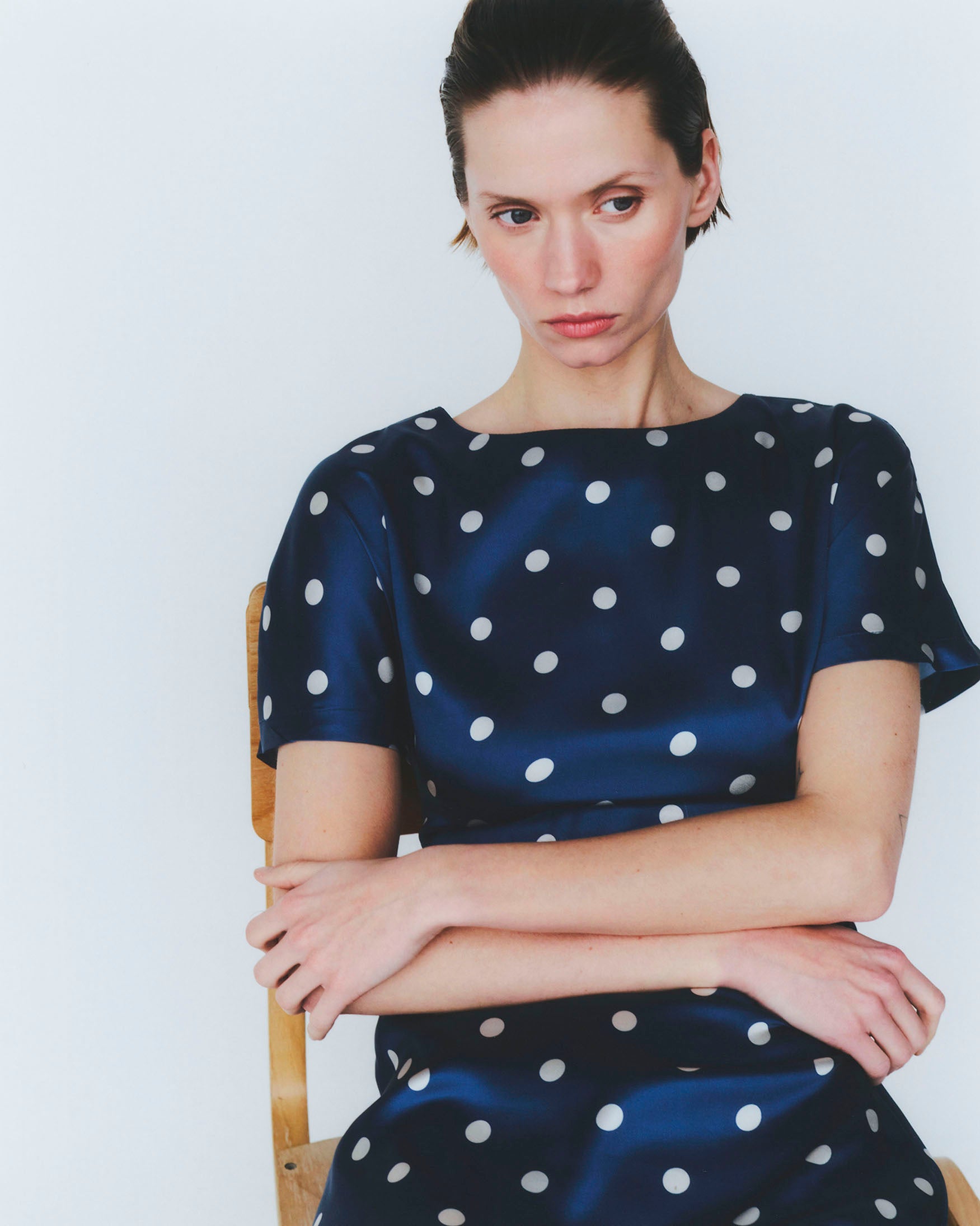 Vestido Midi Estampado Lunares