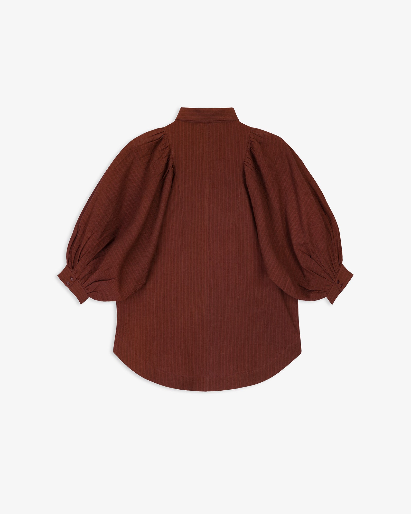 Camisa Algodón Rayas Manga Abullonada