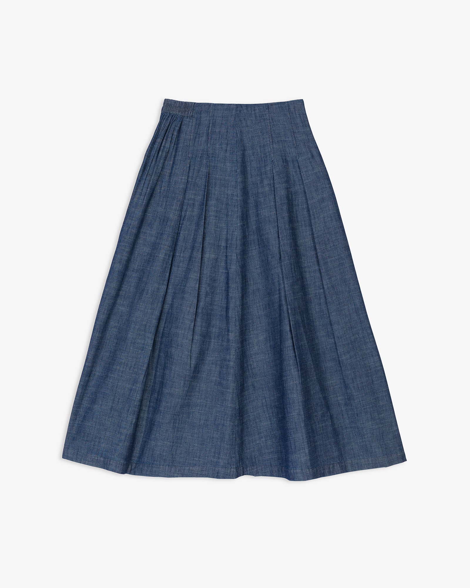 Falda Midi Pliegues Pespuntes