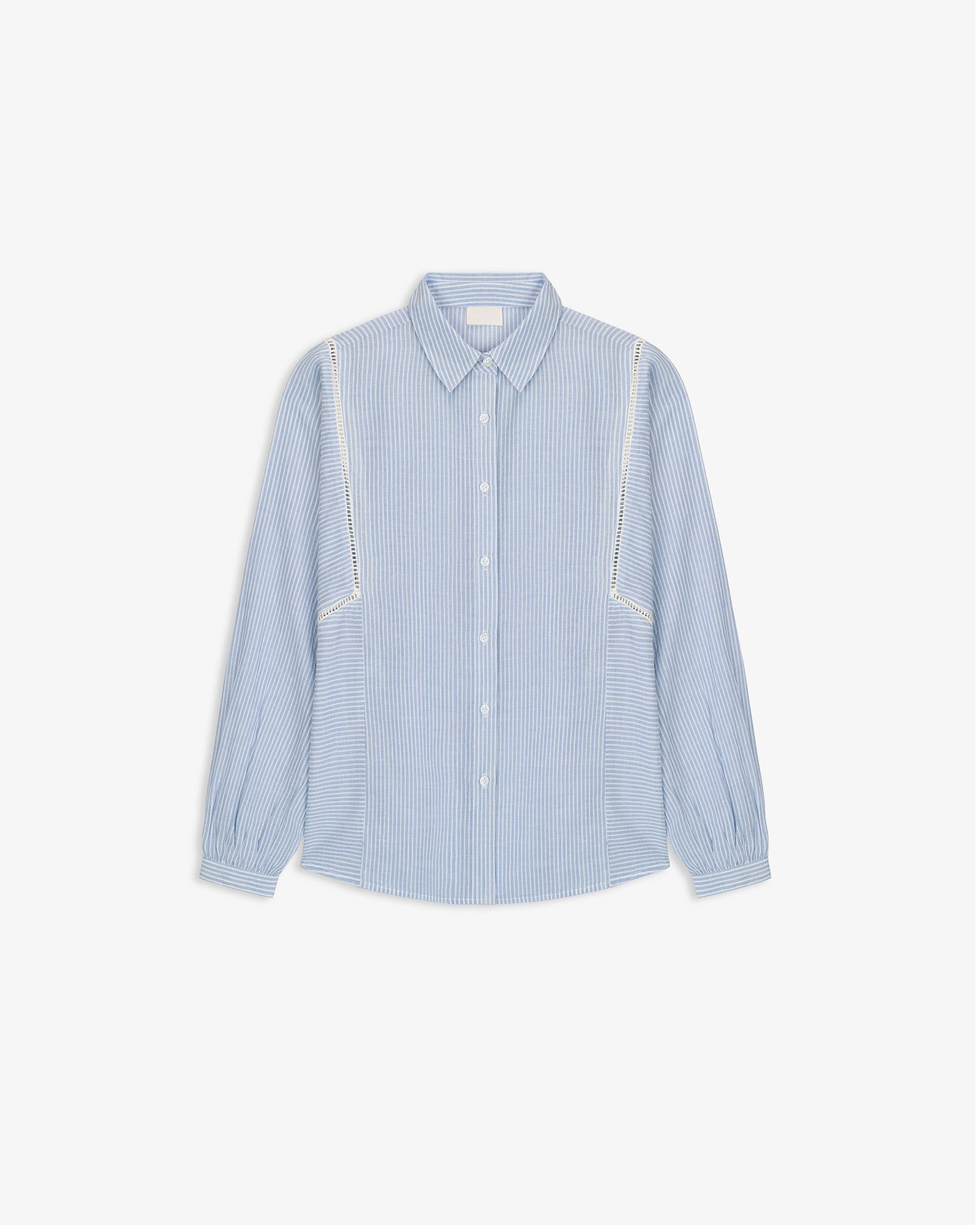 Camisa Algodón Rayas Combinada Puntilla