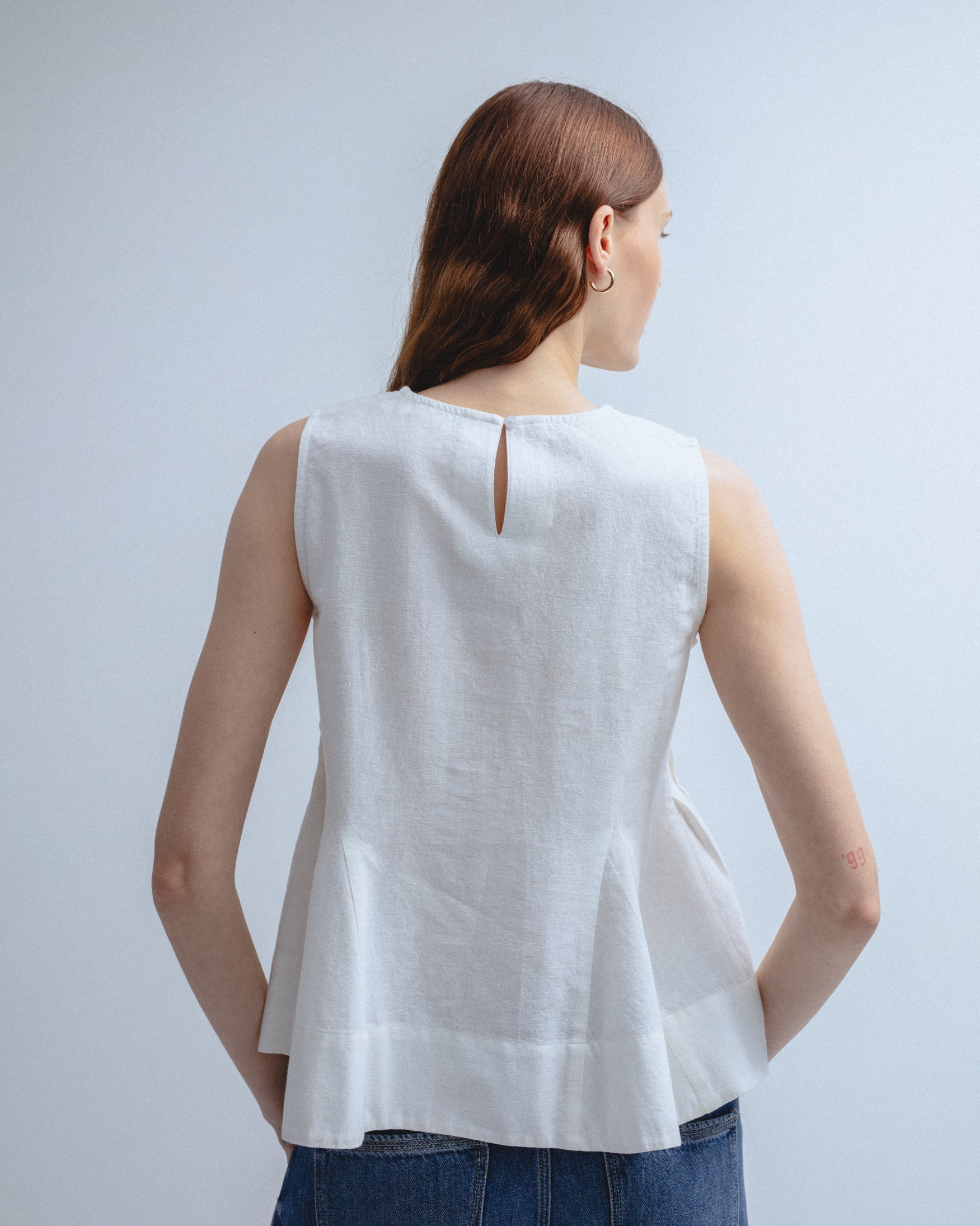 Blusa Jaretas Sin Mangas Algodón y Lino