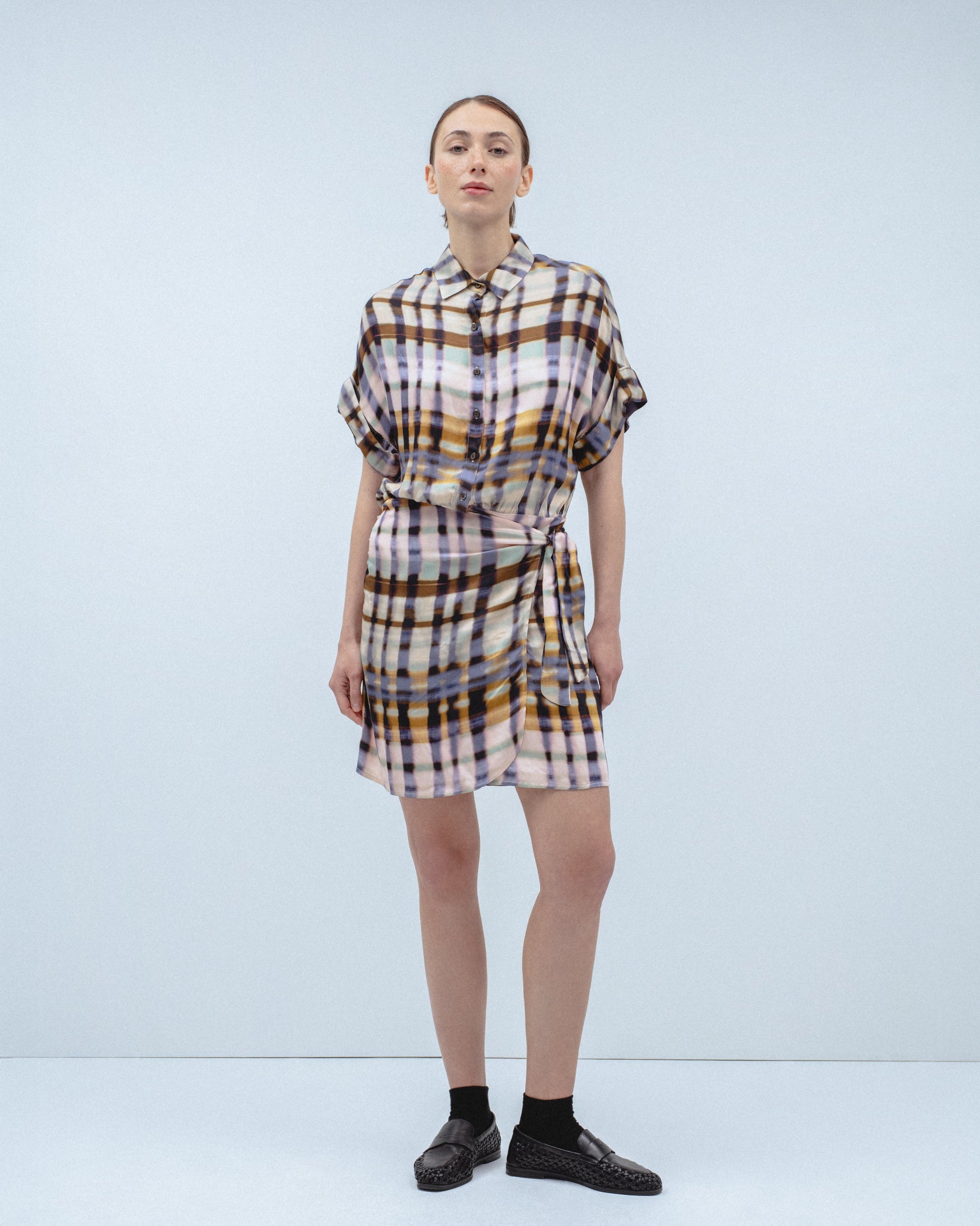 Vestido Corto Estampado Pareo