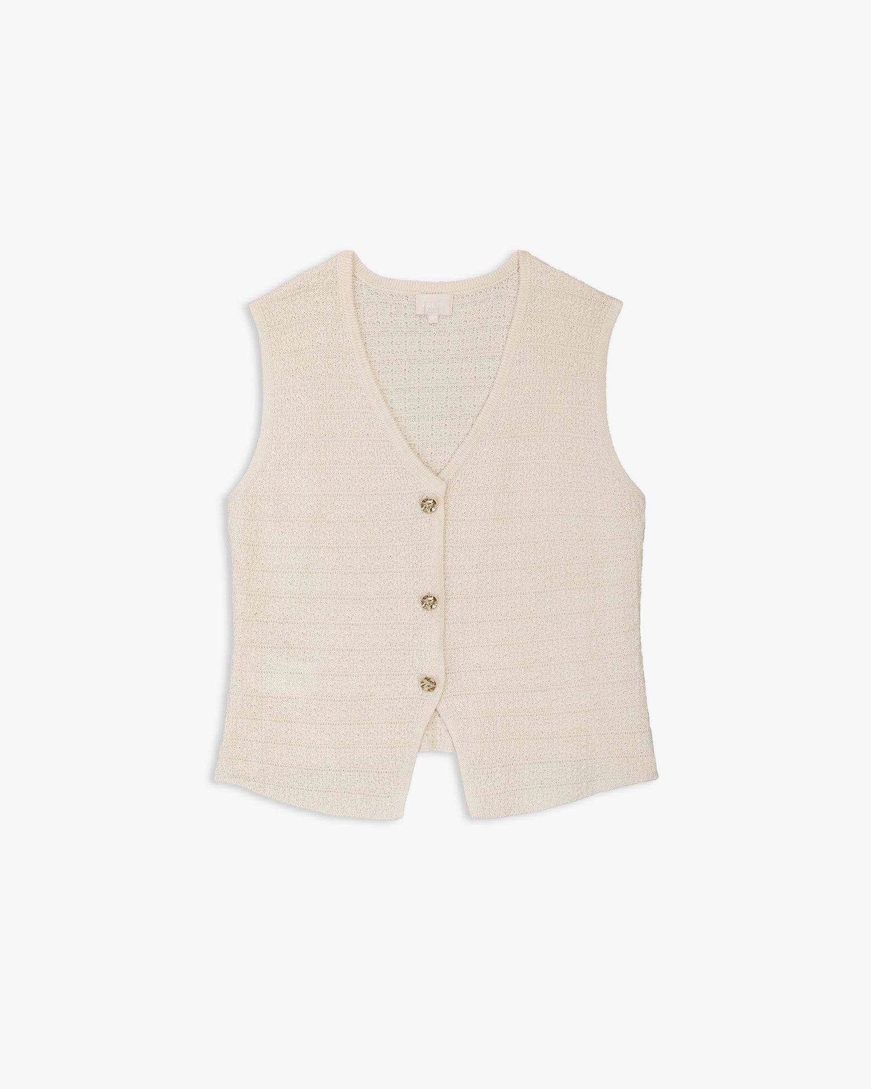 Chaleco Punto Textura Botones