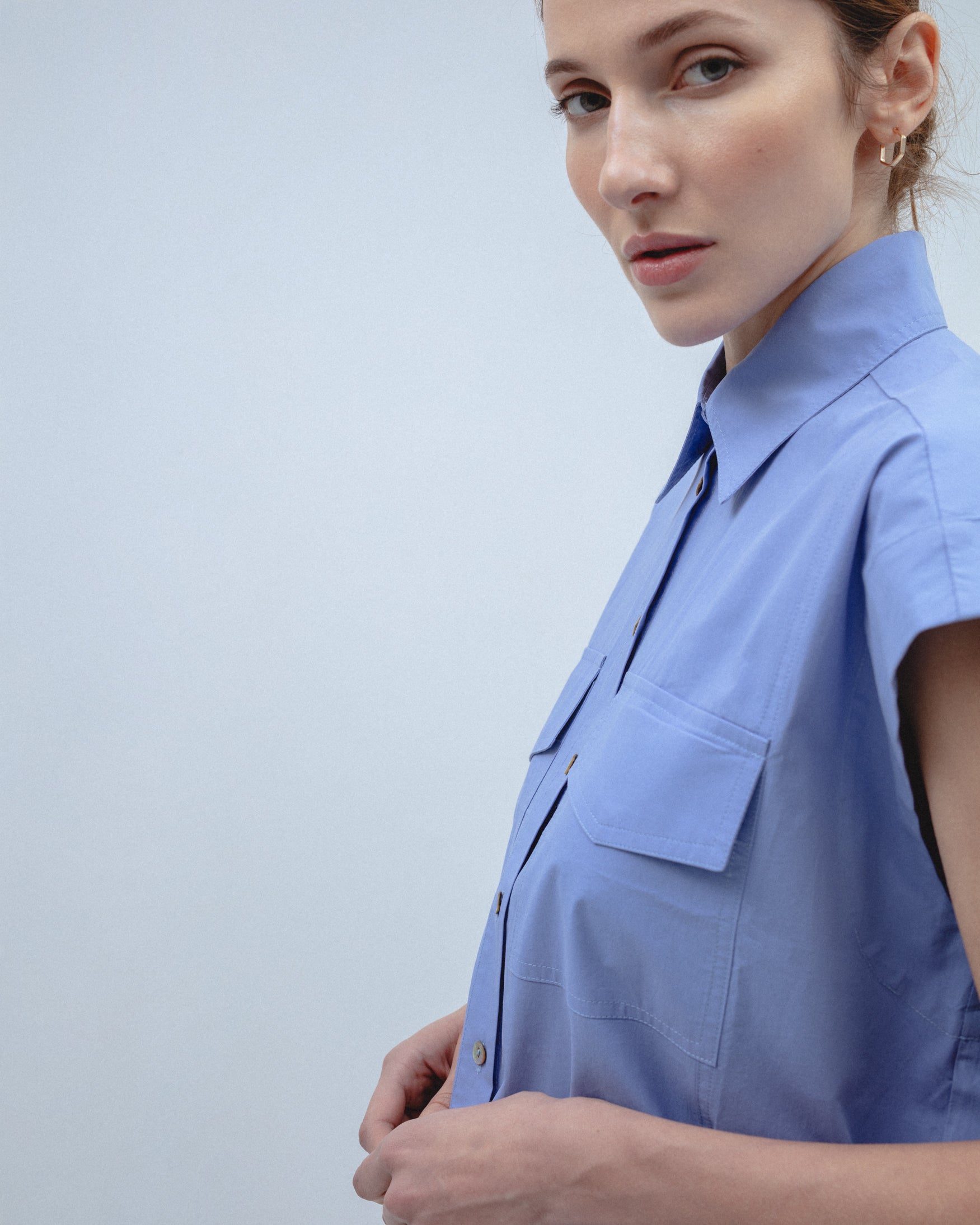 Camisa Sin Mangas Bolsillos Parche