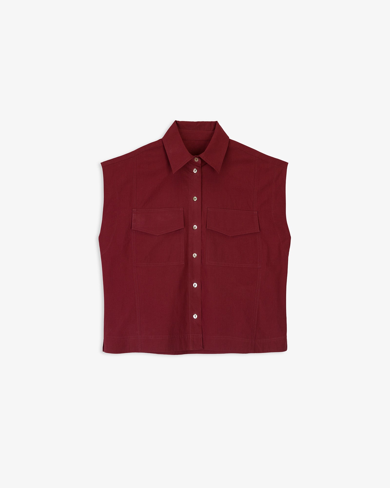 Camisa Sin Mangas Bolsillos Parche