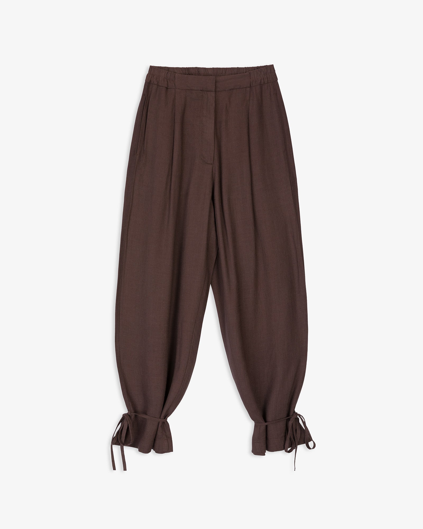 Pantalón Pliegues Bajo Lazos