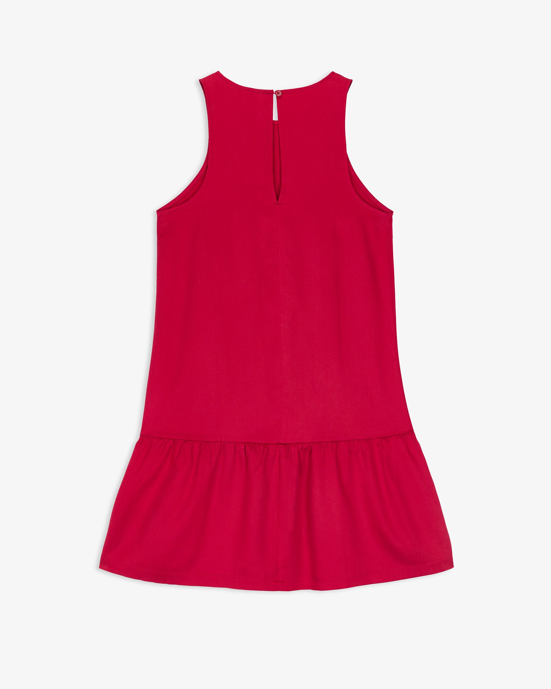Vestido Corto Evasé Volante