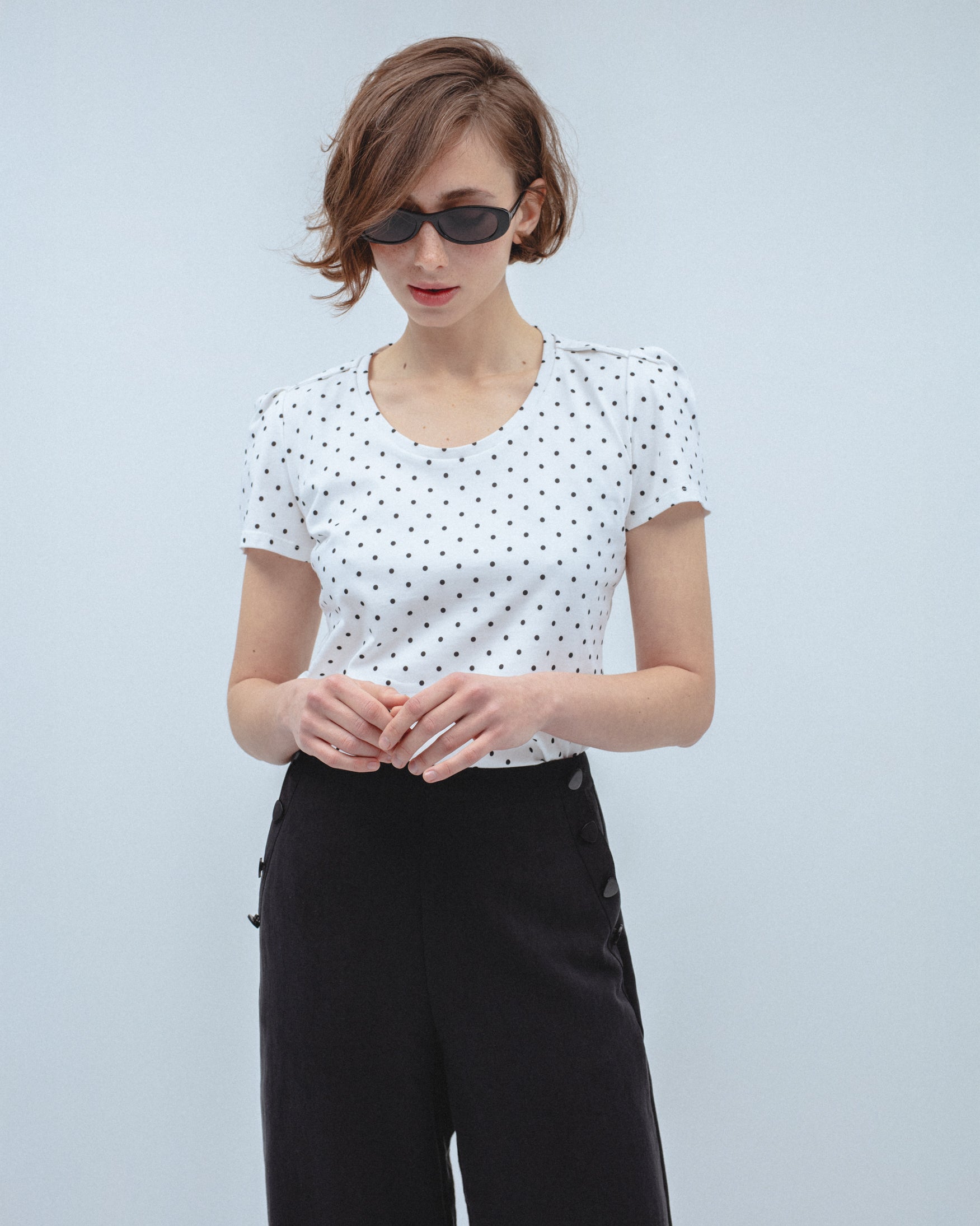 Camiseta Algodón Estampada Lunares