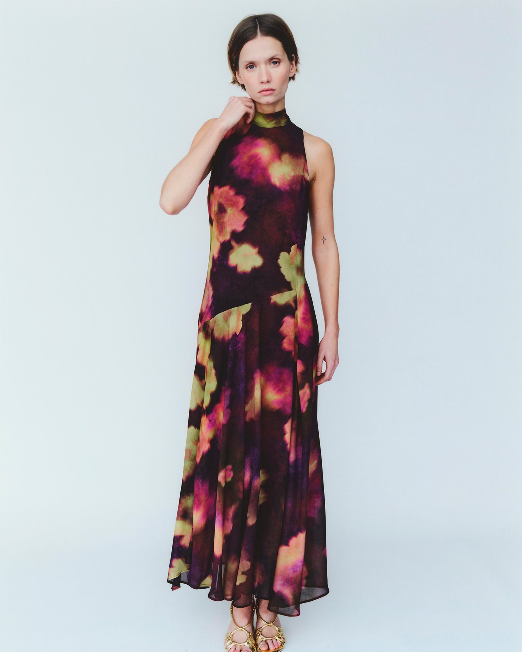 Vestido Midi Halter Lazo Estampado