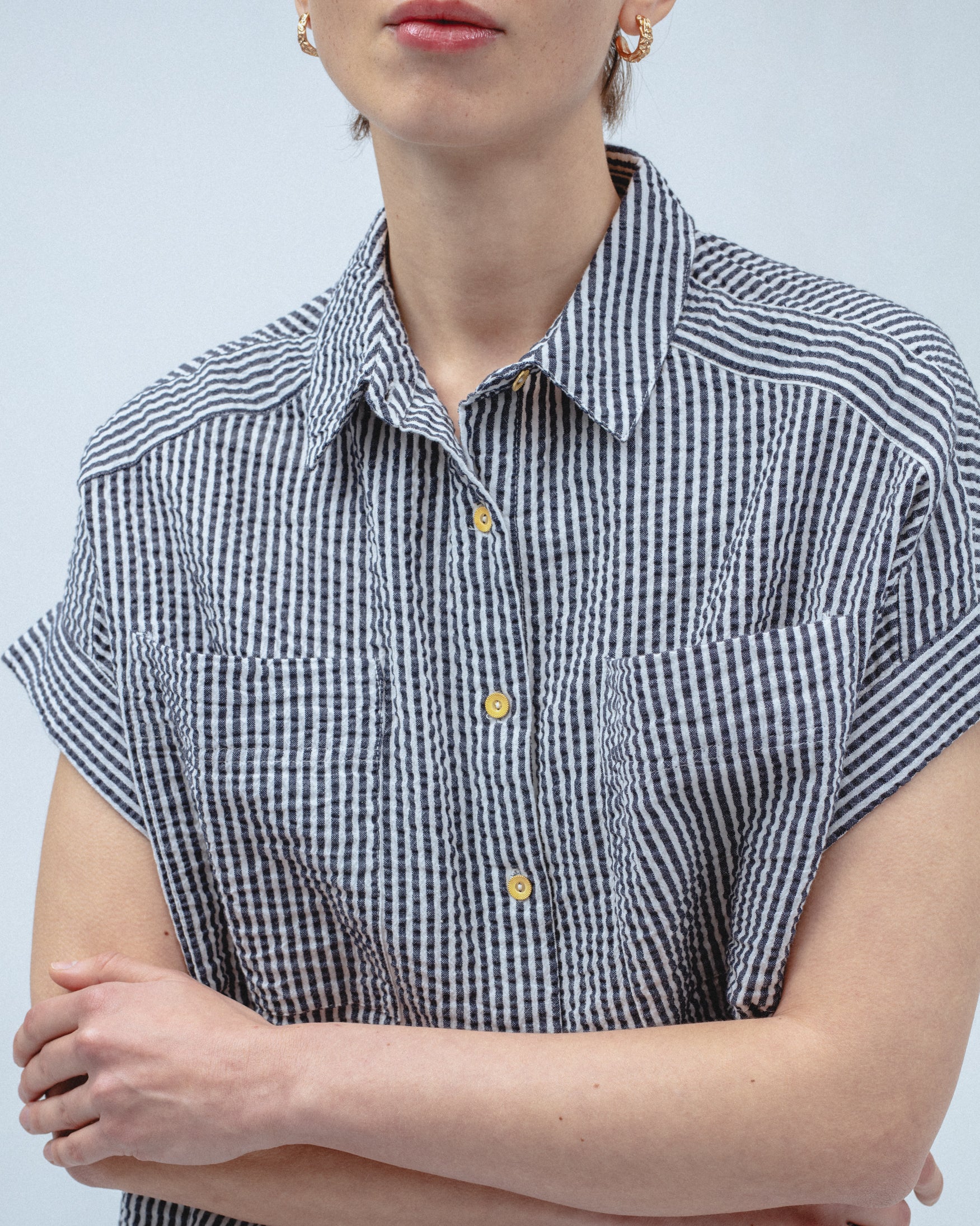 Camisa Algodón Bolsillos Rayas
