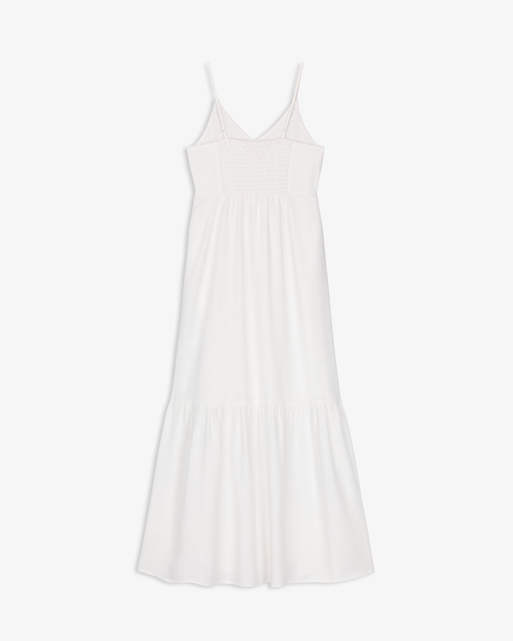 Vestido Largo Tirantes Lino Crochet