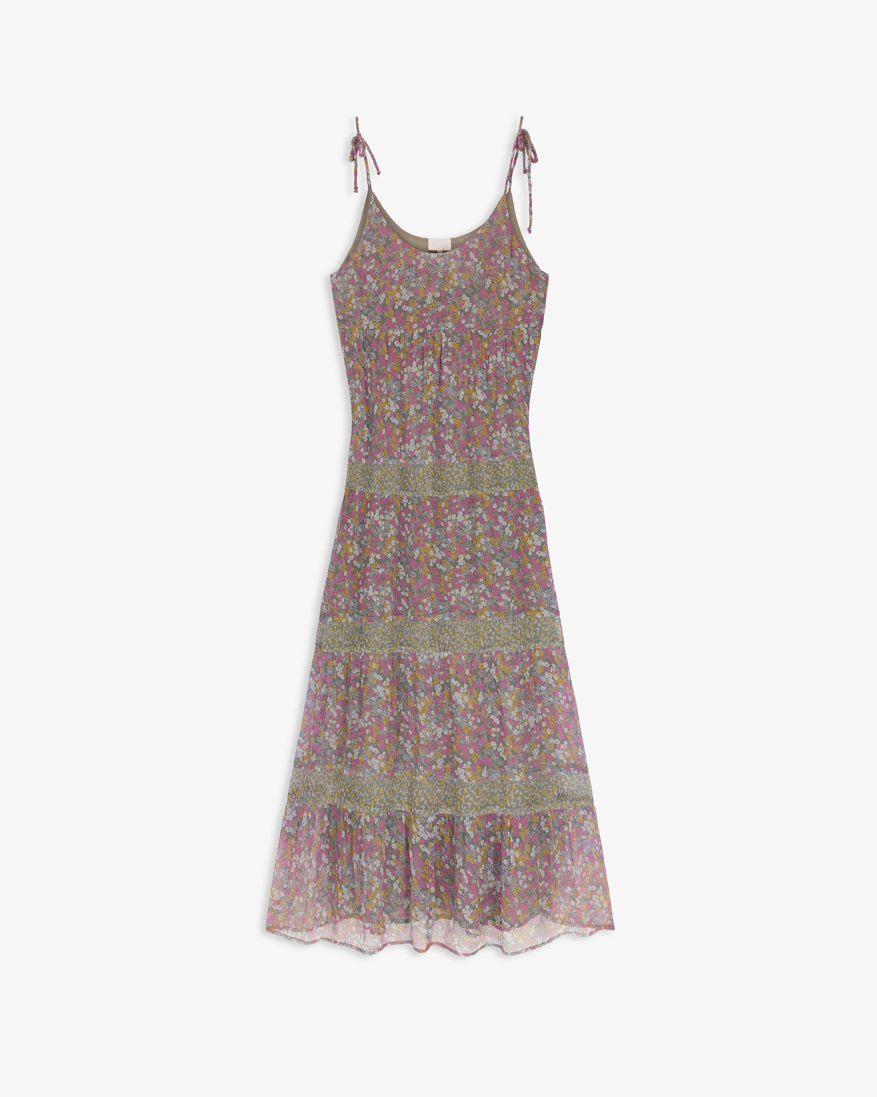 Vestido Midi Estampado Microflor