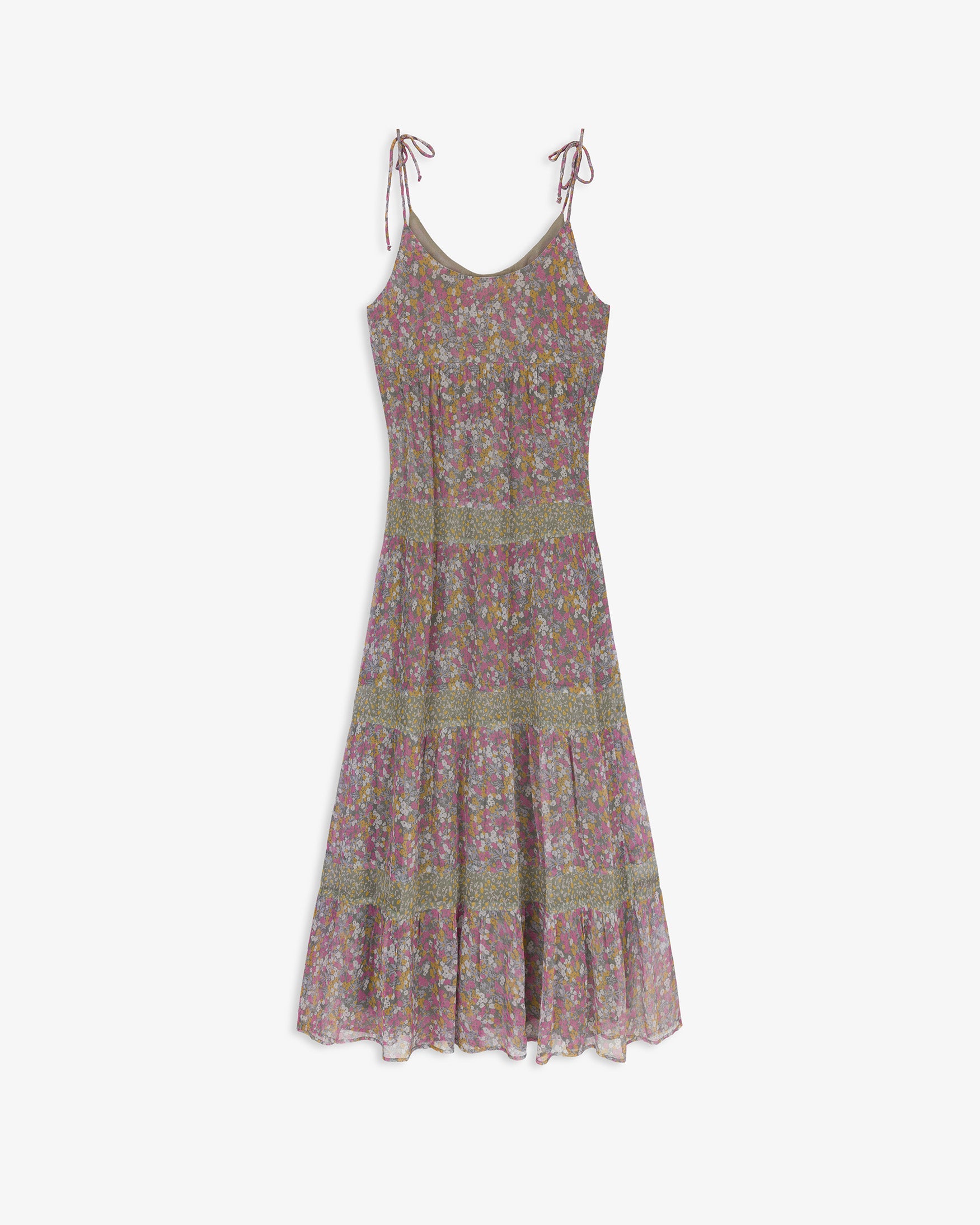Vestido Midi Estampado Microflor