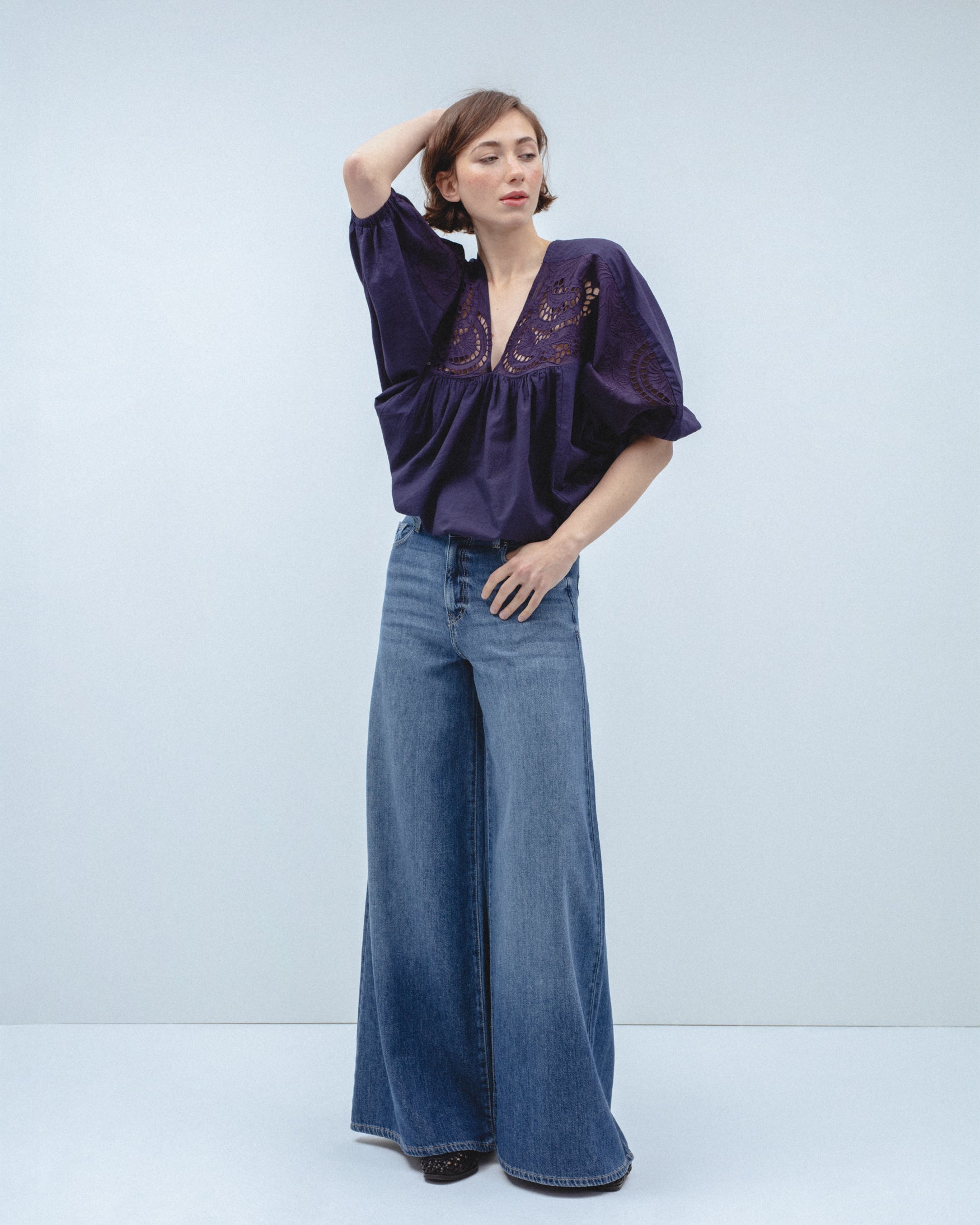Blusa Algodón Bordado Calado