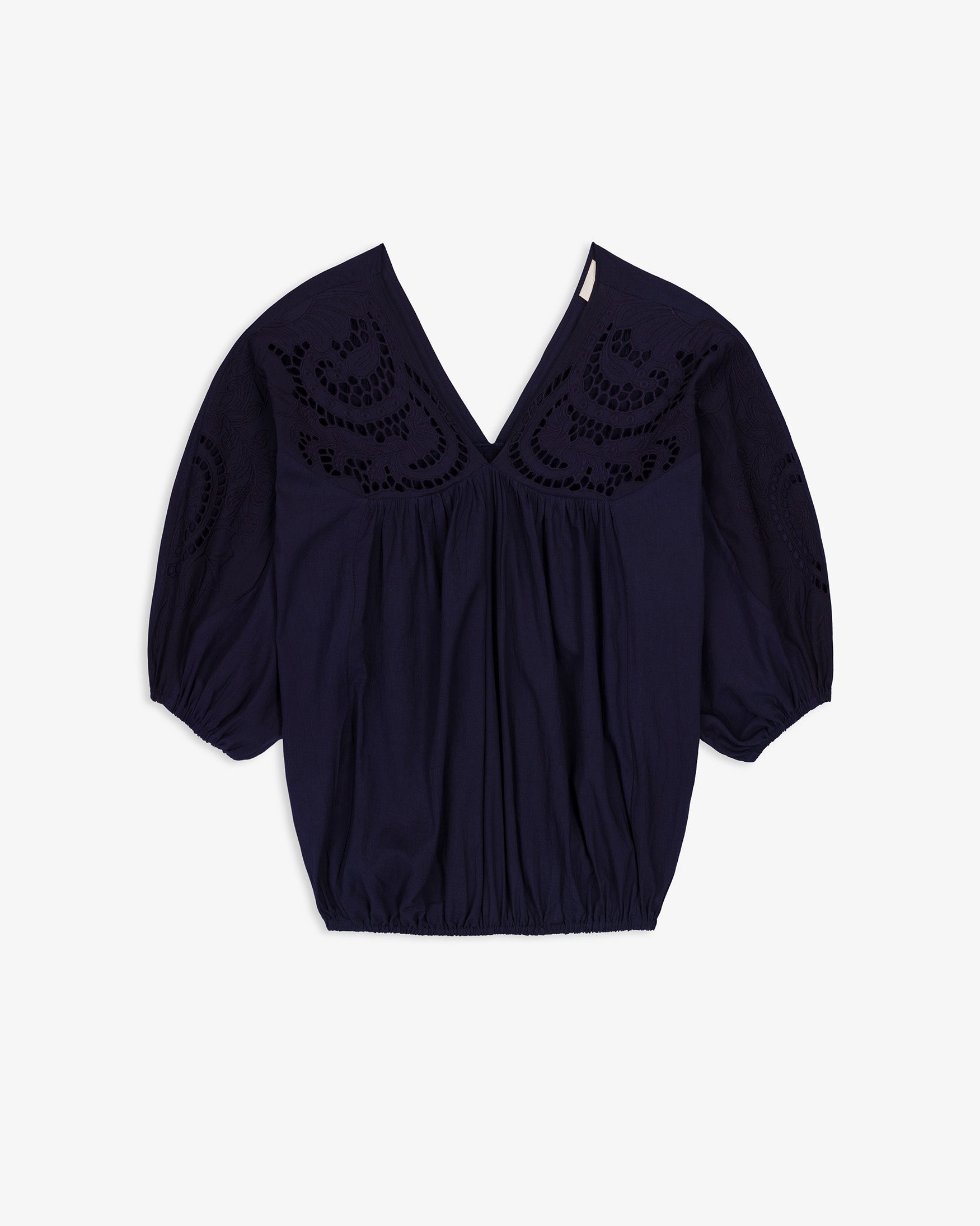Blusa Algodón Bordado Calado