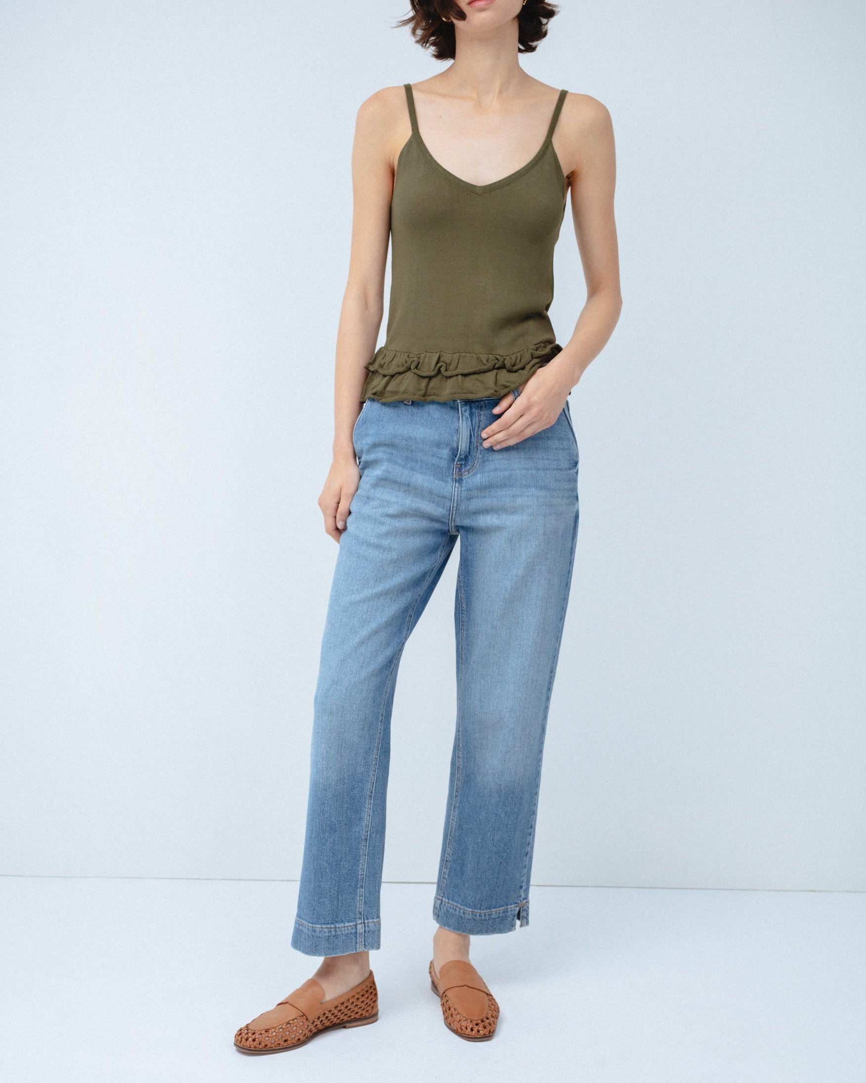 Jeans Slim Tiro Alto
